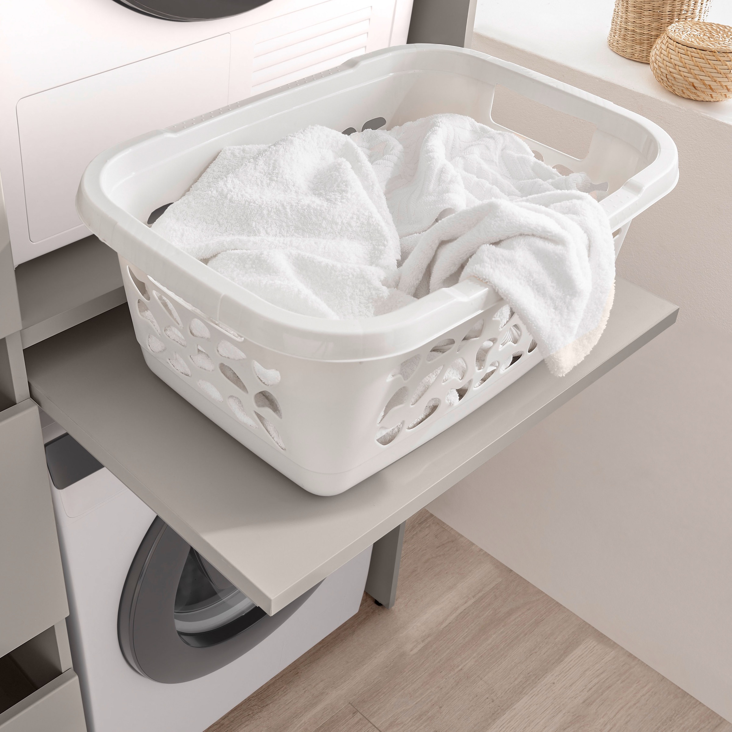 BASIC by Balculina Waschmaschinenumbauschrank »Washhome B/H/T 67x200x68 cm« 1 Stk. tlg. Breite 67cm, Metallschubkasten, Softclose