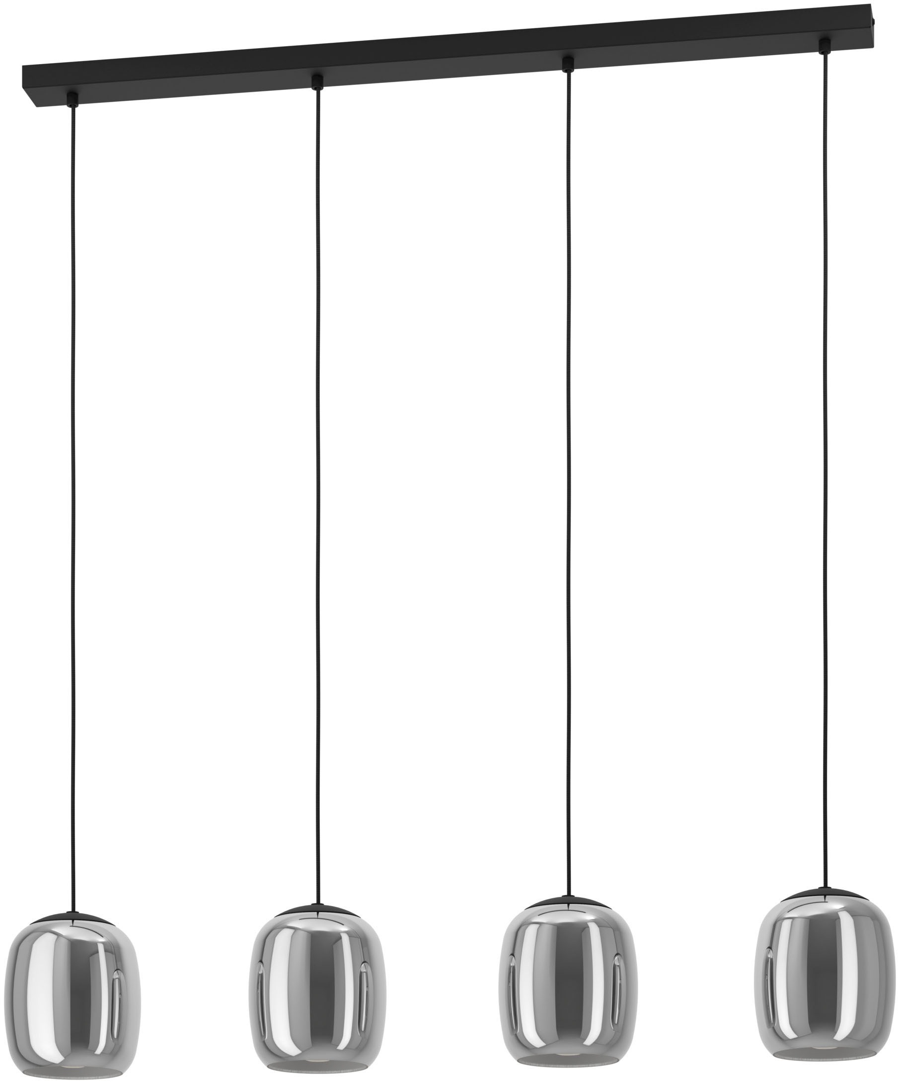 EGLO Hängeleuchte "CIAMPINO Pendellampe - Stahl - E27 - 4X28W - IP20", schwarz, 4, H: 110cm, 1 Stk., Leuchten, Hängelampe, Deckenlampe, Wohnzimmer, Esszimmer, L97,5 x B15 x H110 cm, Hängeleuchte 3