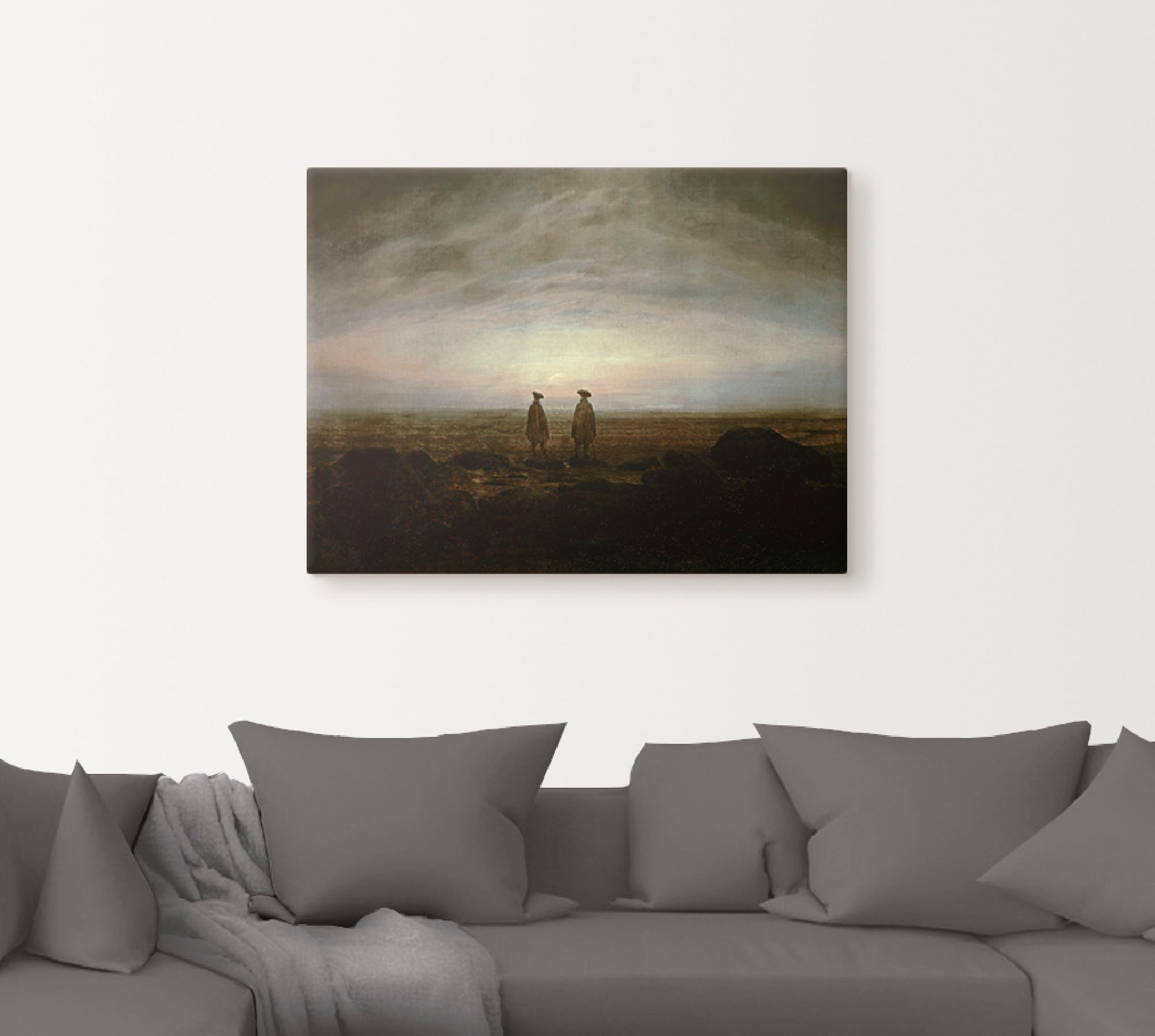 Artland Wandbild »Zwei Männer Meer Mondaufgang, um 1817«, Mann, (1 St.), als Leinwandbild, Wandaufkleber oder Poster in versch. Größen