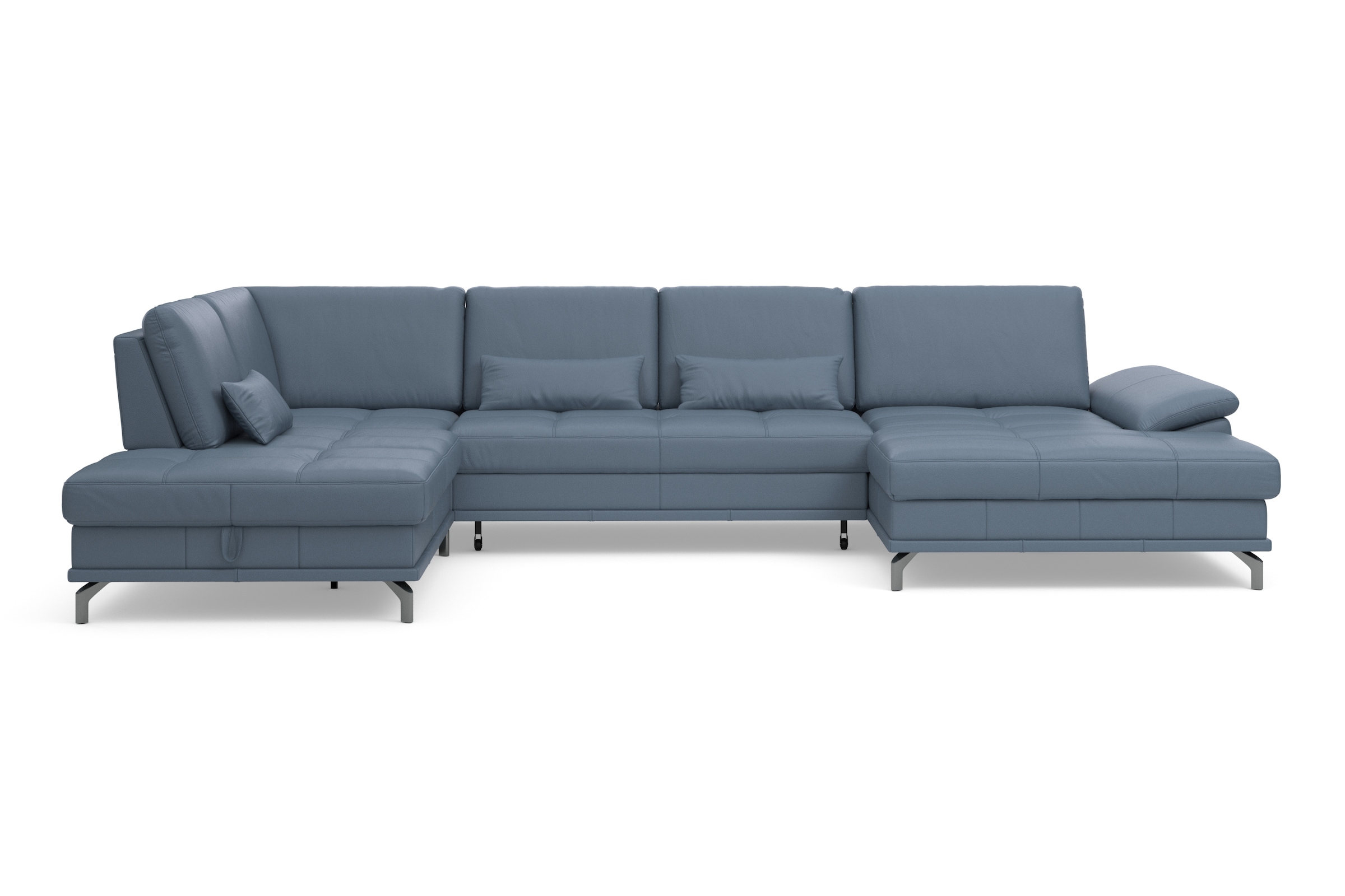 Places of Style Wohnlandschaft »Costello U-Form, mit Sitztiefenverstellung, Armteilverstellung und«, 3 Nierenkissen, optional Bettfunktion und Bettkasten