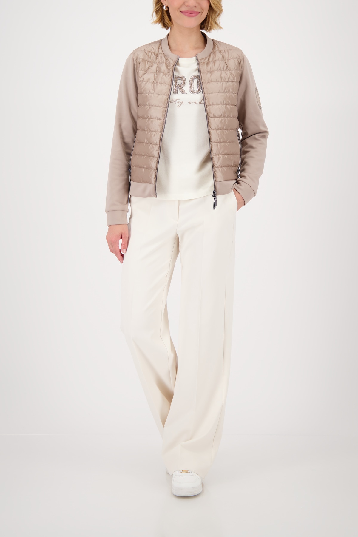 Monari Steppjacke »Jacke Stepp + Neopren«, ohne Kapuze, Regular fit mit Rundhalsausschnitt