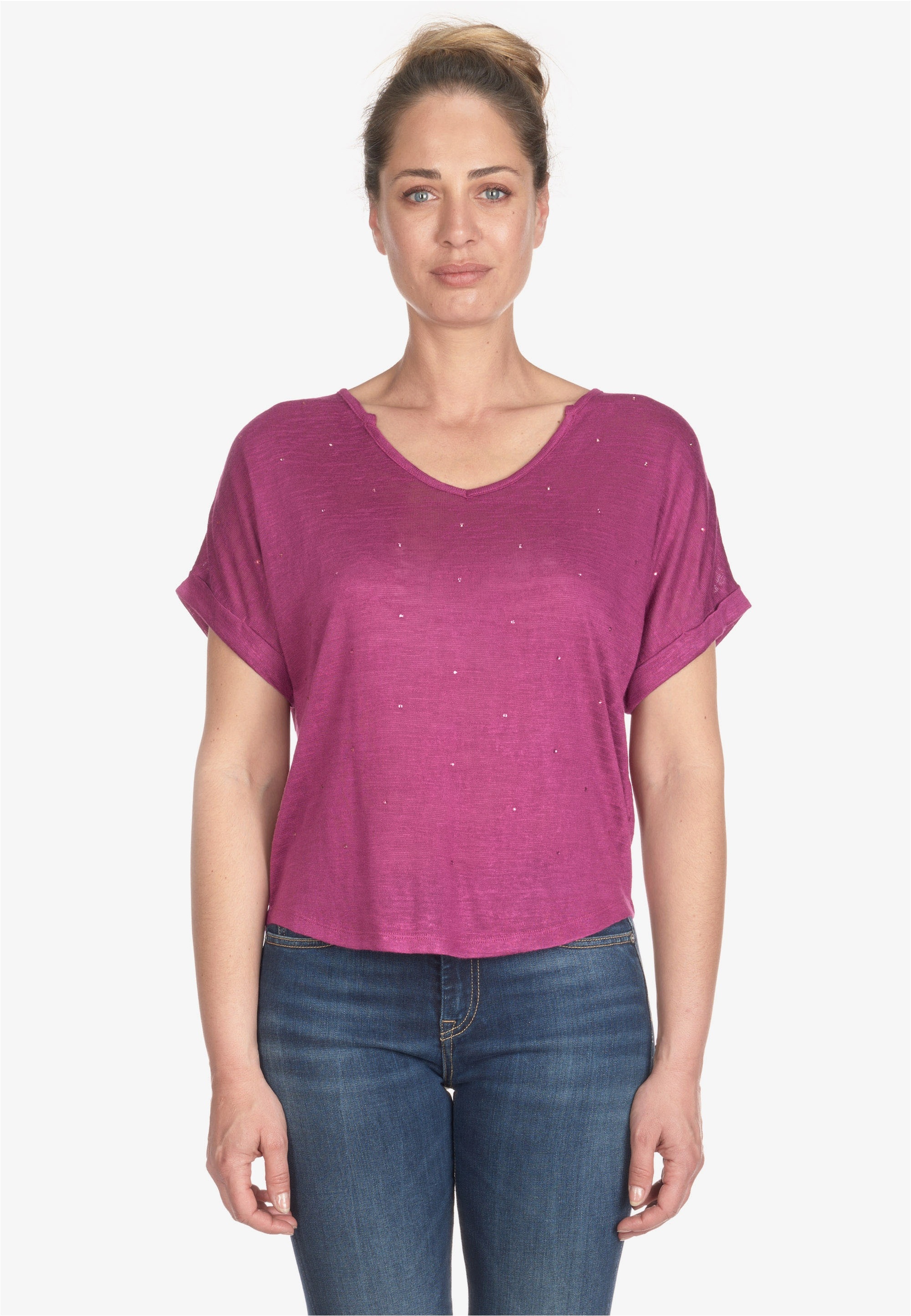 Le Temps Des Cerises T-Shirt »BIBOU«, mit V-Ausschnitt