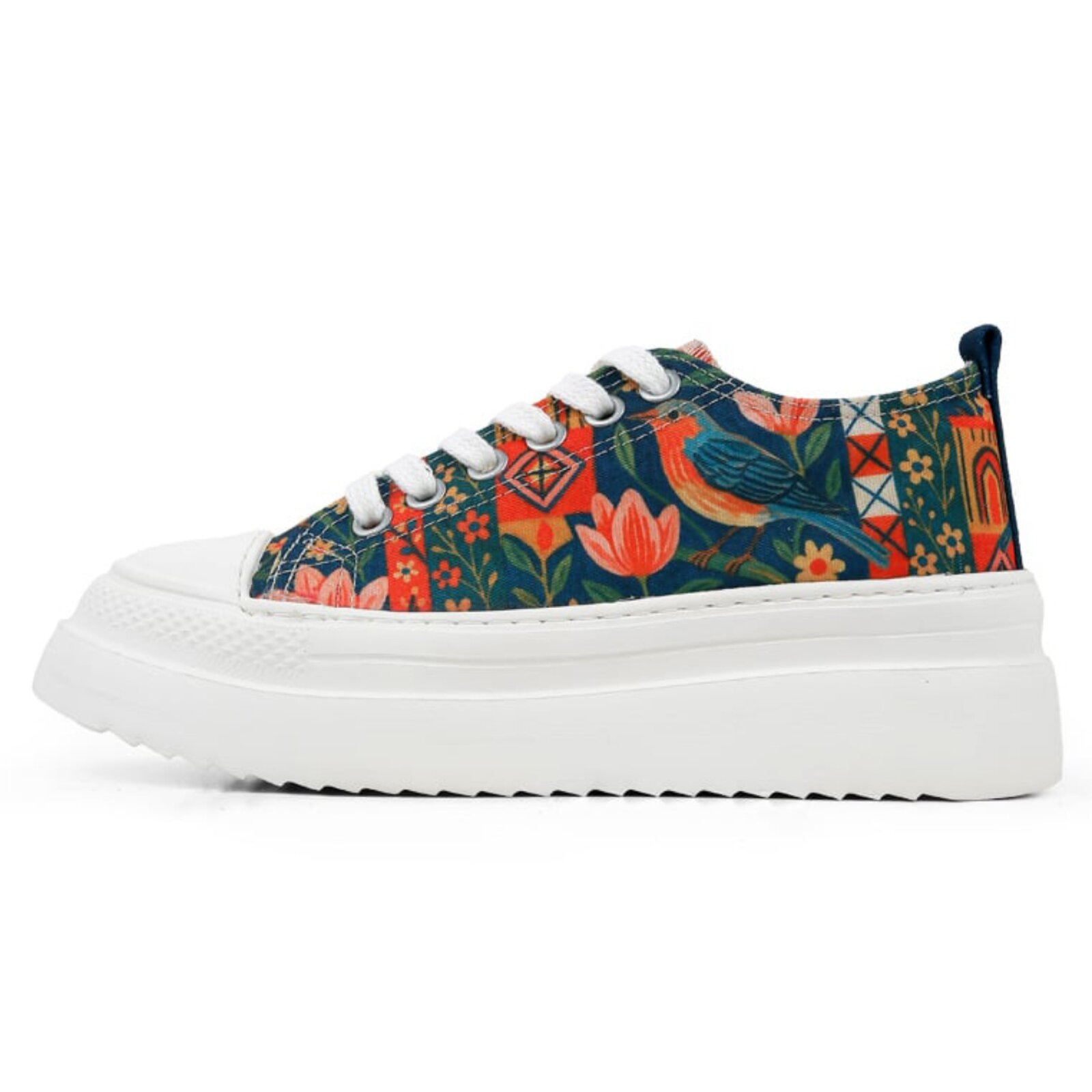 DOGO Ballerina "Freya Low-Top Sneaker Garden Birds Damen Sneaker" Handgefertigt