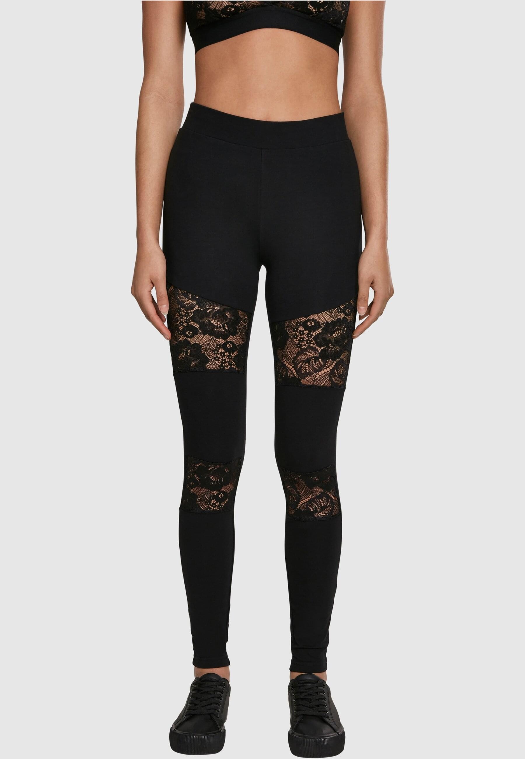 URBAN CLASSICS Leggings »Urban Classics Damen Ladies Laces Inset Leggings«, (1 tlg.)
