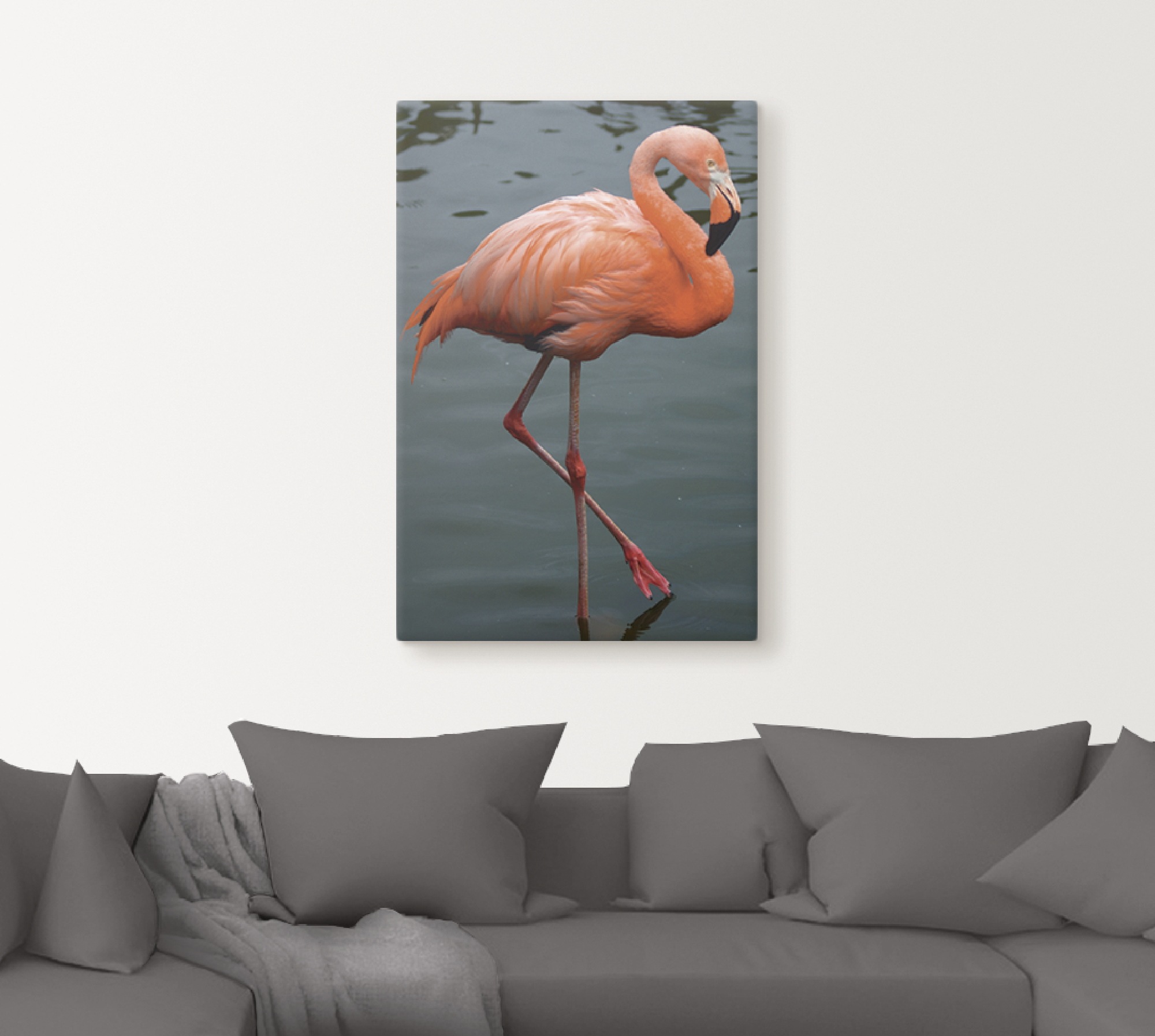 Artland Wandbild »Flamingo Balance«, Vögel, (1 St.), als Leinwandbild, Wandaufkleber oder Poster in versch. Größen
