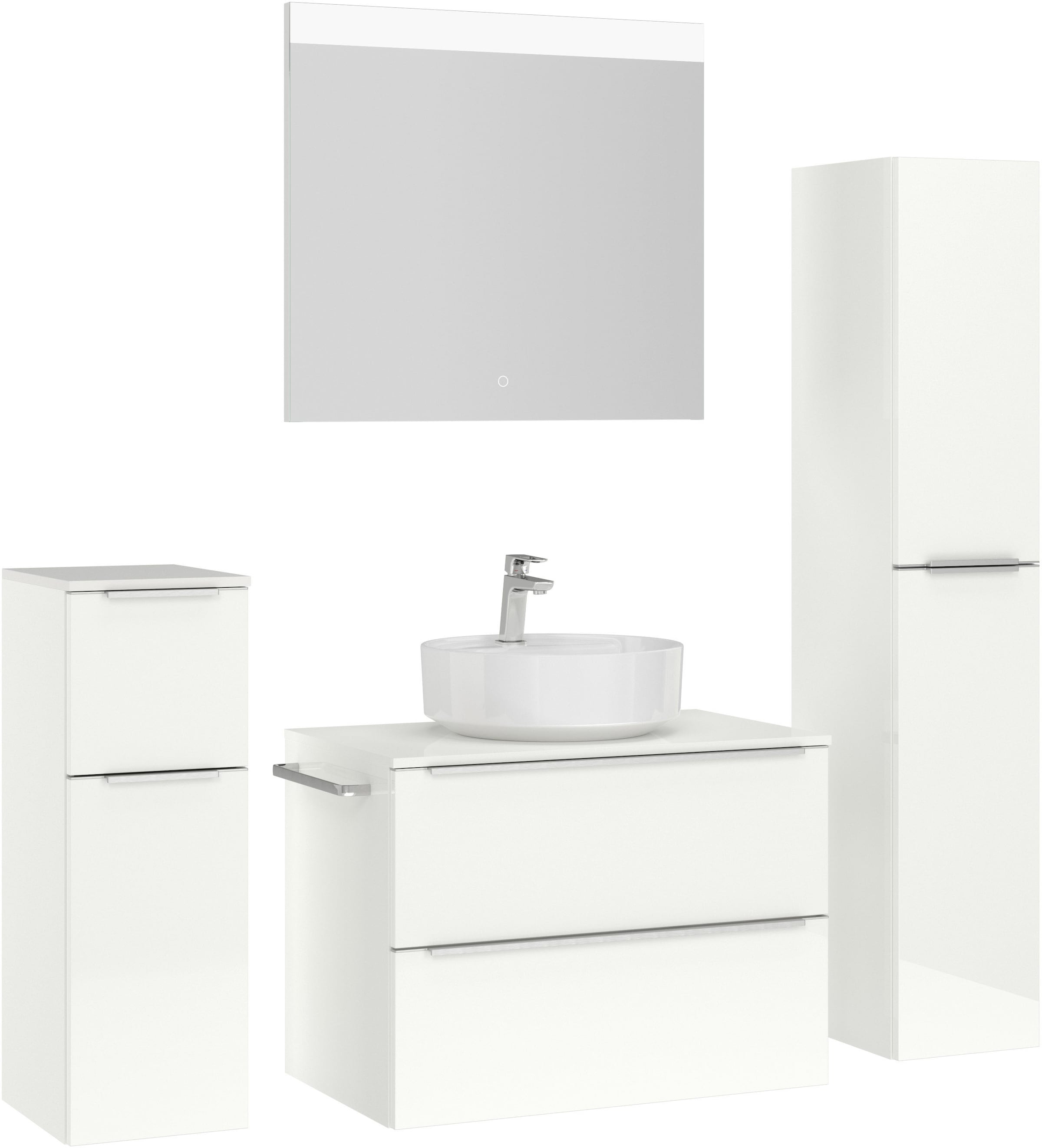 nobilia Badmöbel-Set "Alvene", (4 St., vormontiert, mit Soft-Close), Hochgl günstig online kaufen