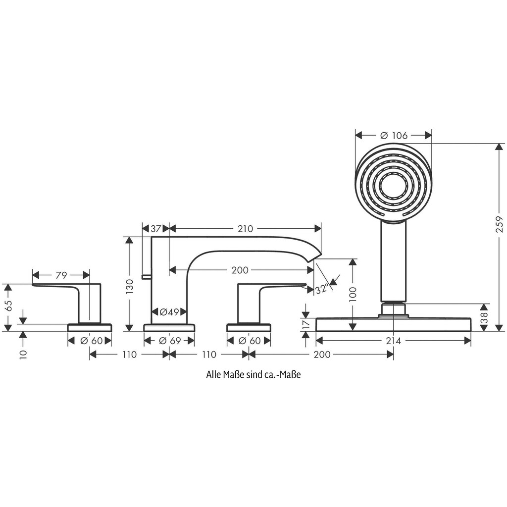 hansgrohe Wannenarmatur »Vivenis«