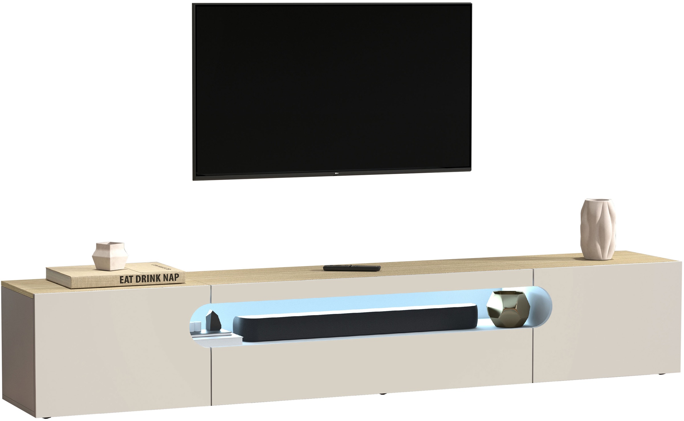 INOSIGN Lowboard "REAL TV-Möbel, 240 cm breit, 40/60 cm hoch, Hochglanz ode günstig online kaufen