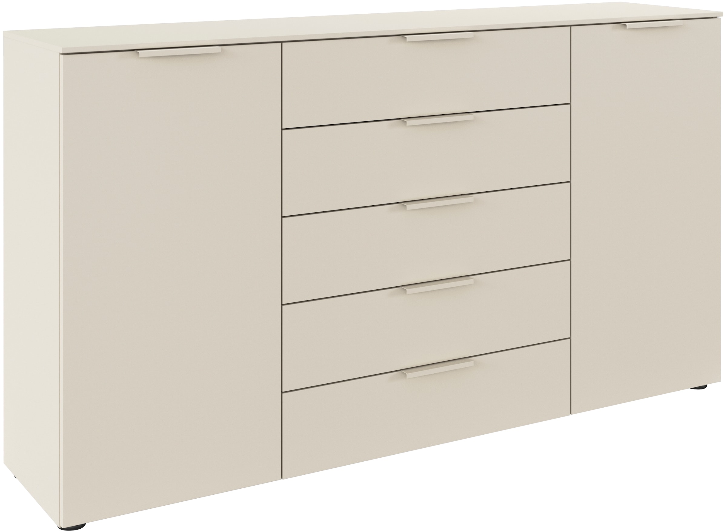 rauch Schubkastenkommode "Flipp Schubladenkommode Wäscheschrank Schrank" Breite 160/180 cm mit 4 Einlegeböden, 2-türig mit 5 Schubladen und Soft-Close-Funktion in zwei Breiten
