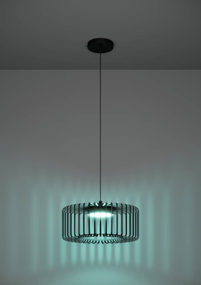 EGLO Hängeleuchte »GINESTRONE-Z Hängelampe schwarz, ZigBee 3.0, Timer, Pendelleuchte«, 1 flammig, Leuchtmittel LED-Modul | LED fest integriert, App / Sprachsteuerung Alexa, ‎110x45x45cm, exkl. Fernbedienung