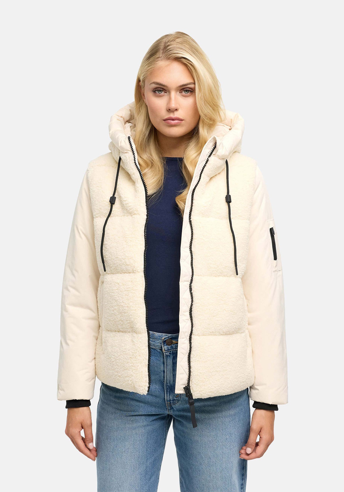 Marikoo Winterjacke »Elidee« mit Kapuze Winterjacke mit Kapuze und praktischen Reißverschlusstaschen