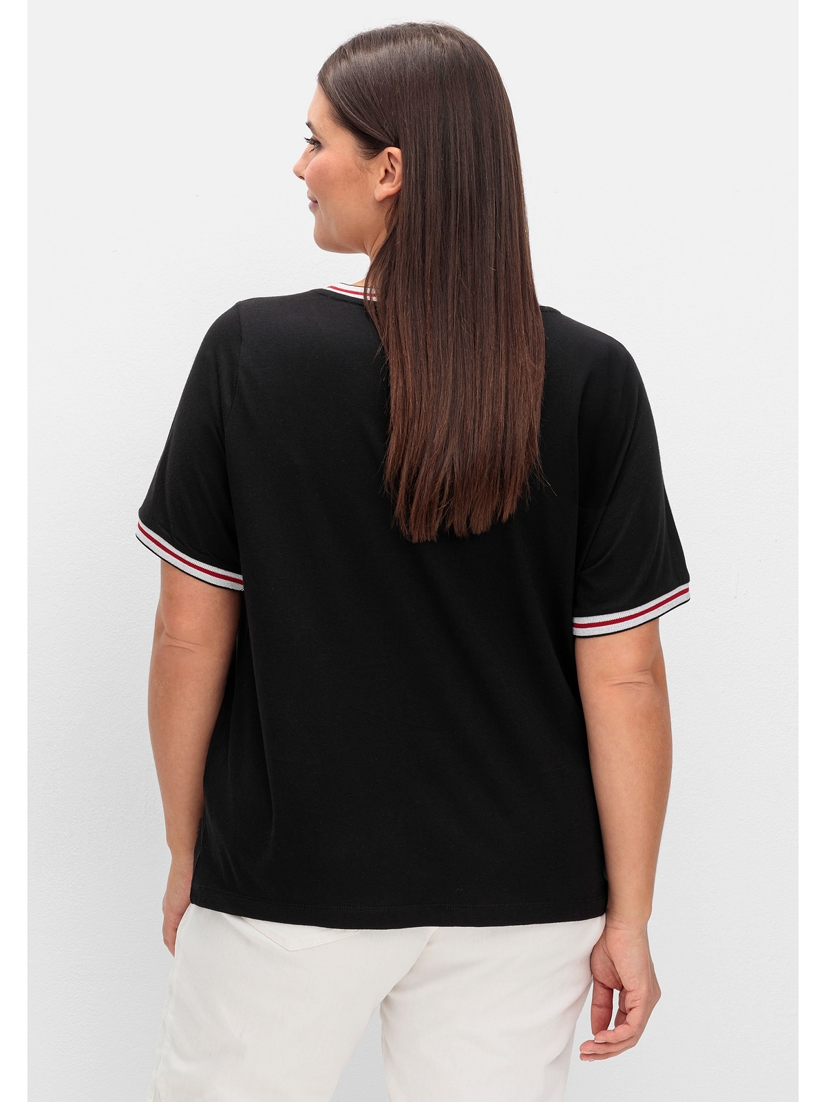 Sheego T-Shirt »Große Größen«, mit Grafik-Frontprint und Glitzerdetails