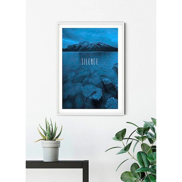 Komar Poster »Word Lake Silence Blue«, Natur, (1 St.), Kinderzimmer,  Schlafzimmer, Wohnzimmer | BAUR