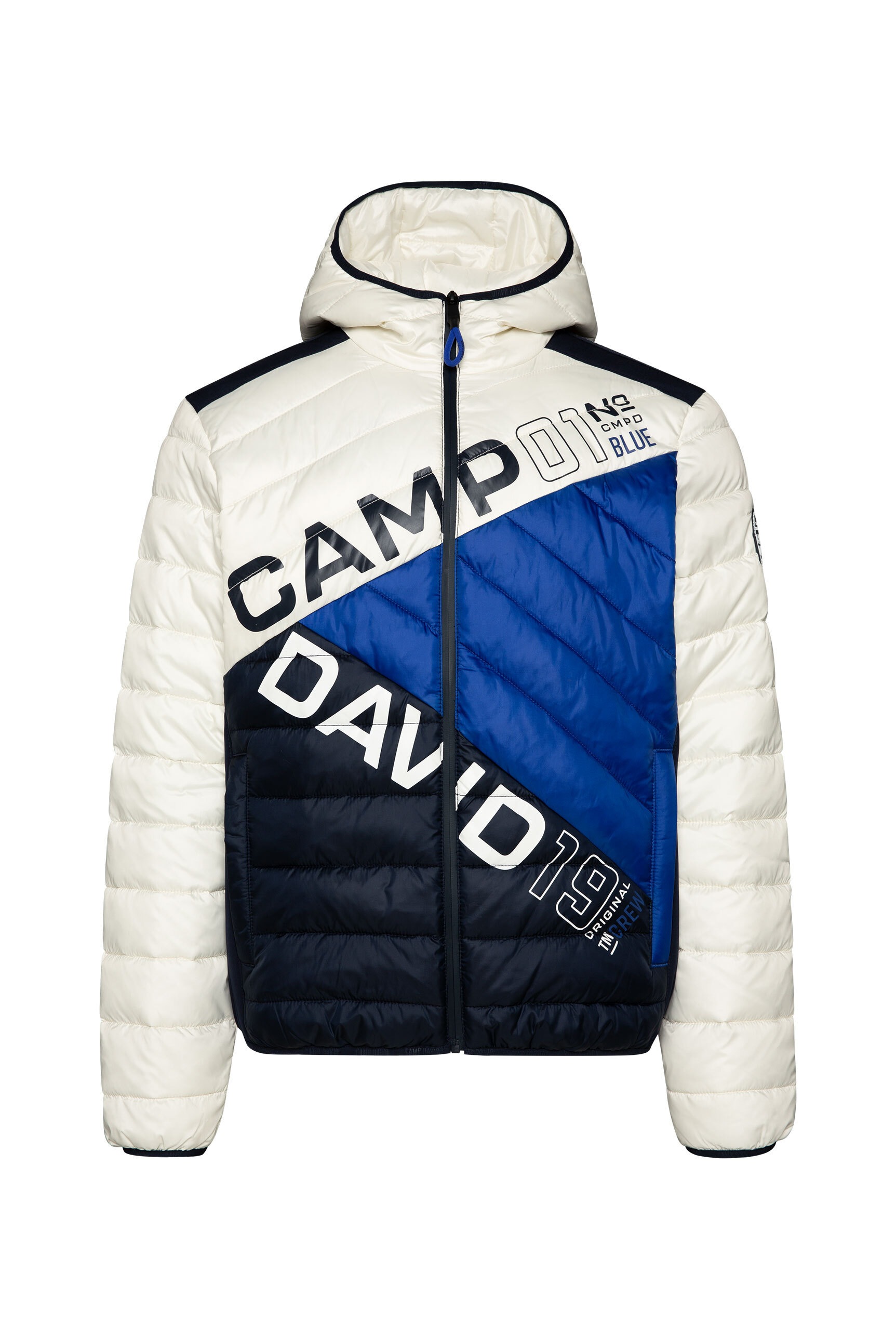 CAMP DAVID Steppjacke, mit Kapuze, mit Colour-Blocking und Rücken-Print günstig online kaufen