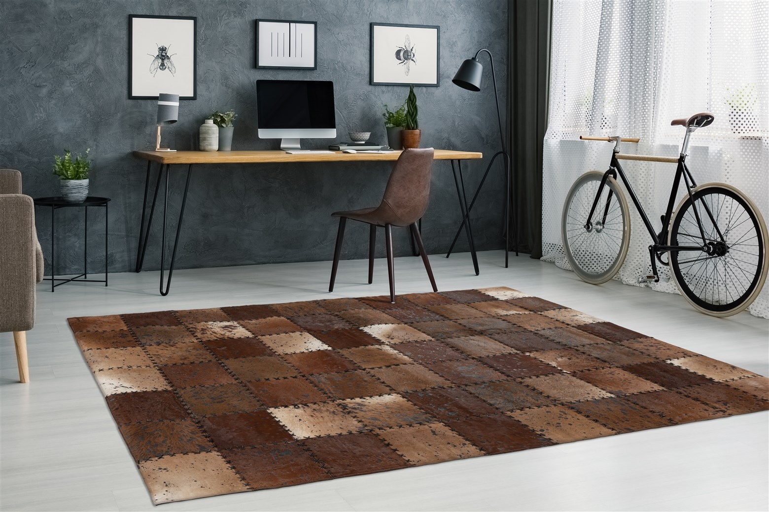 Arte Espina Teppich »Voila 100«, rechteckig, 5 mm Höhe, handgenähter Flachflor-Teppich im Patchwork-Design.