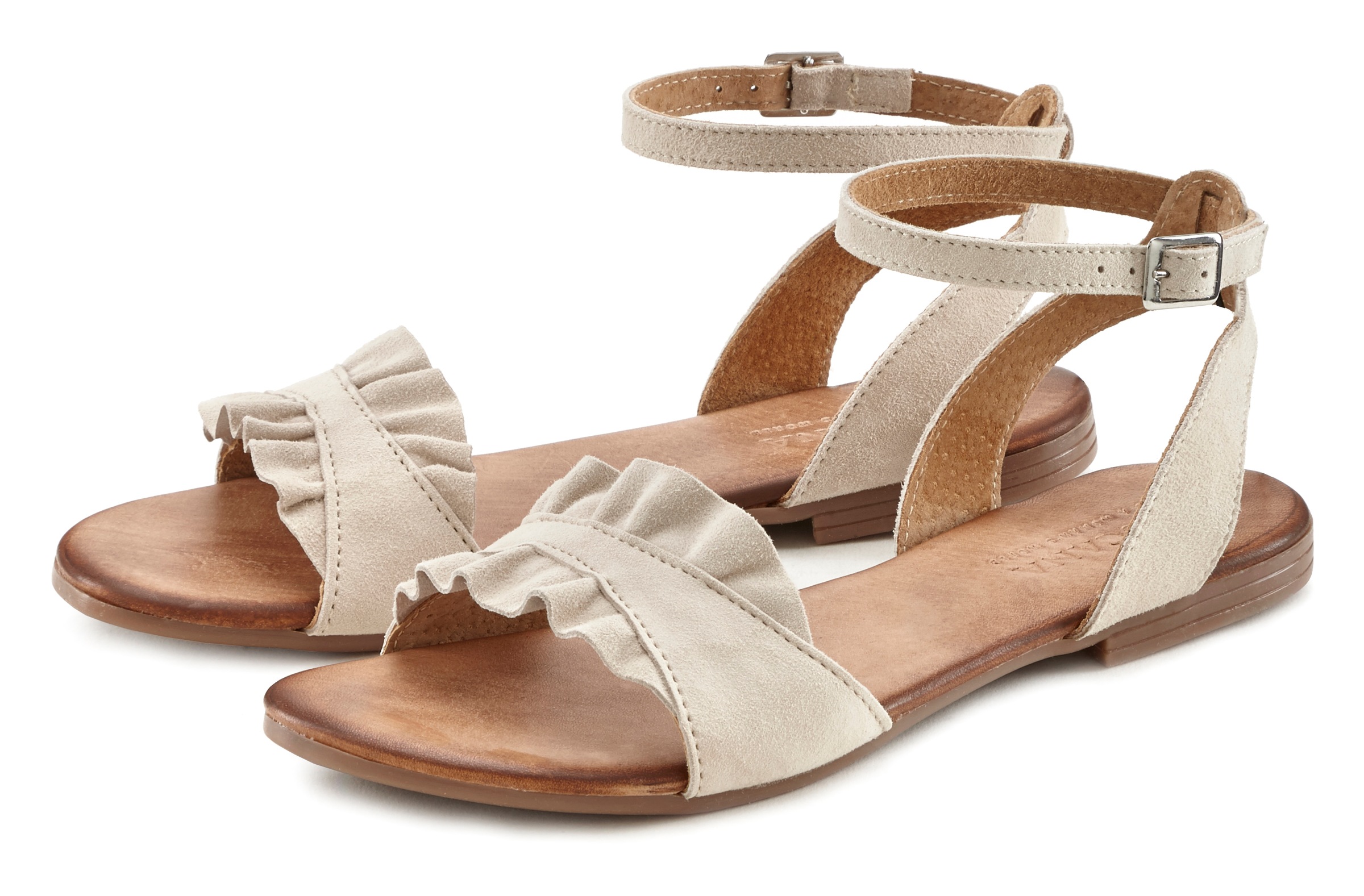 LASCANA Sandale, Sandalette, Sommerschuh aus hochwertigem Leder mit kleinen günstig online kaufen