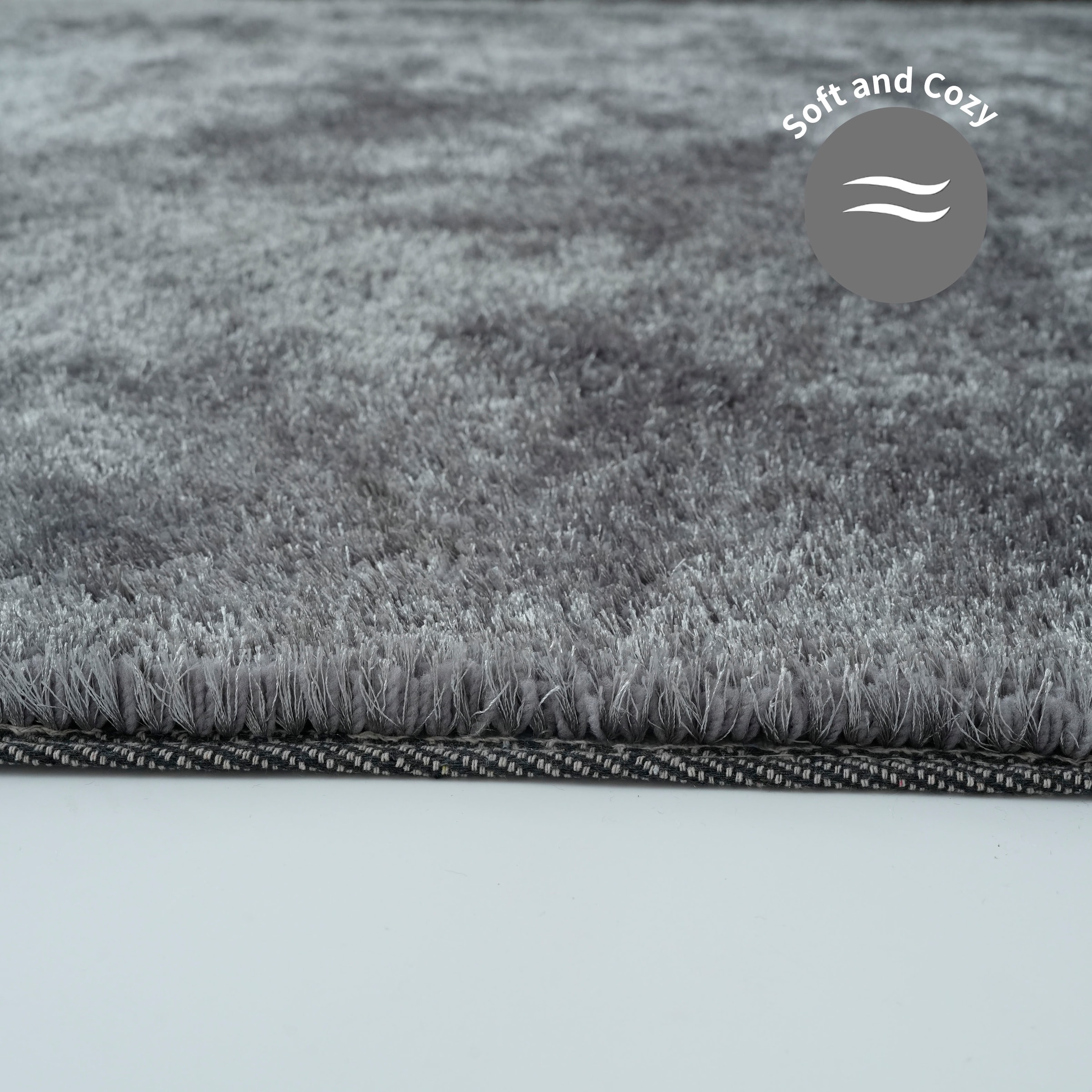 my home Hochflor-Teppich »Dana light, besonders weich, Mikrofaser Teppiche«, rechteckig, 25 mm Höhe, uni, leichter Glanz, Wohnzimmer, Schlafzimmer, Esszimmer
