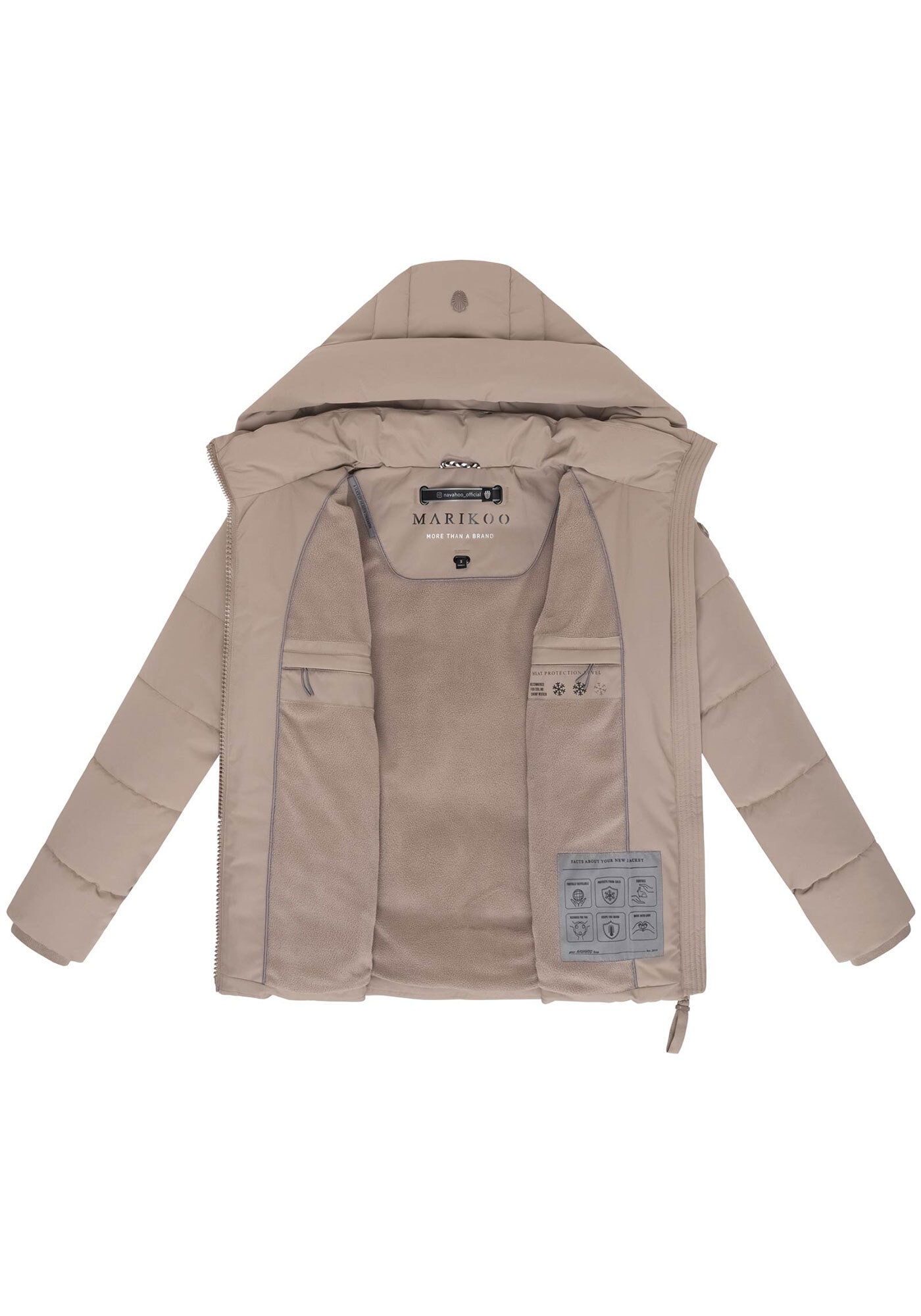 Marikoo Winterjacke »Kuschelnasee«, mit extra hohem Kragen und warmem Fleecefutter