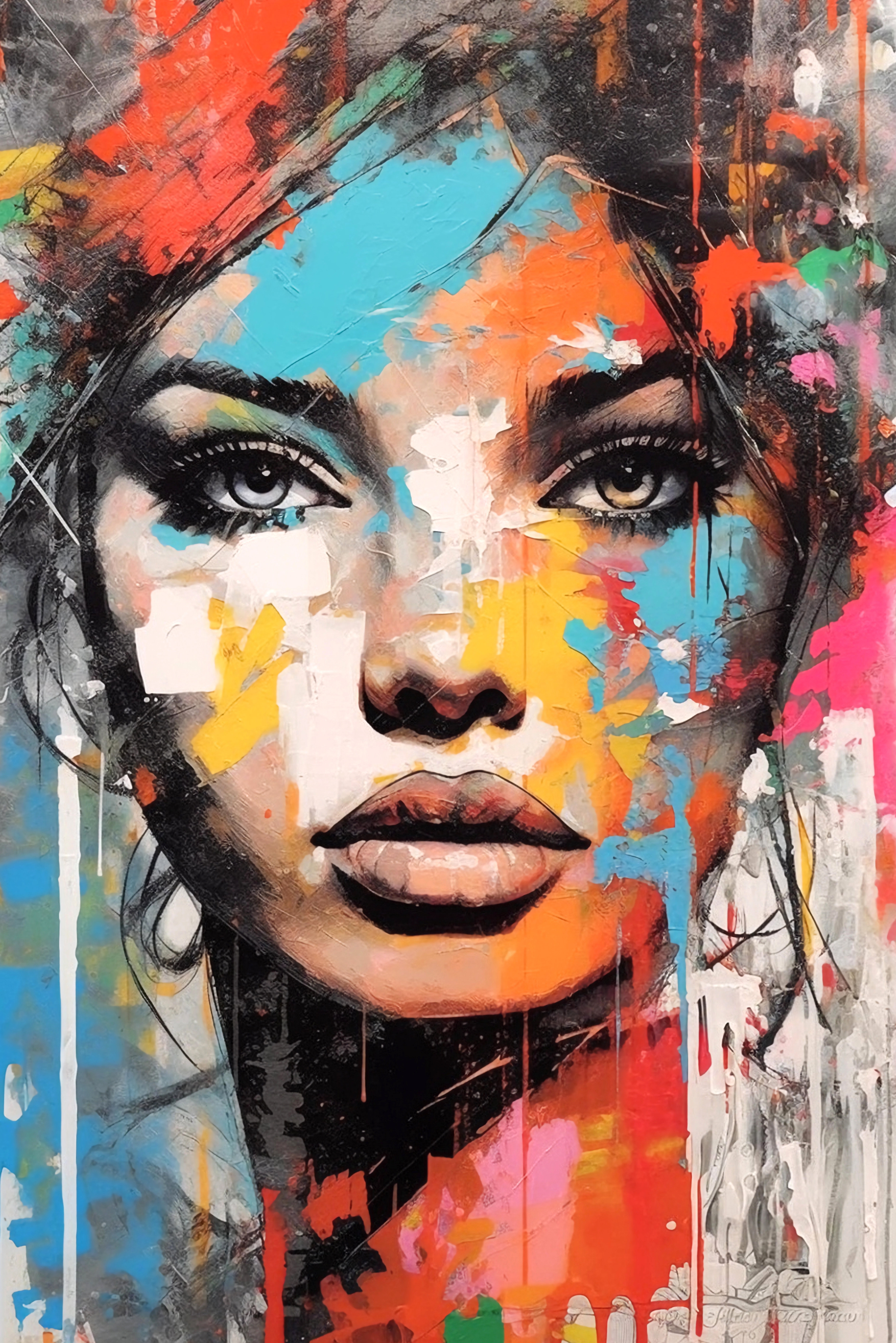 Affengeilebilder Leinwandbild "Female Popart by Rosa Piazza auf Keilrahmen gespannt" 1 Stk. tlg. Kunstdruck Wandbild Bild in verschiedenen Formaten