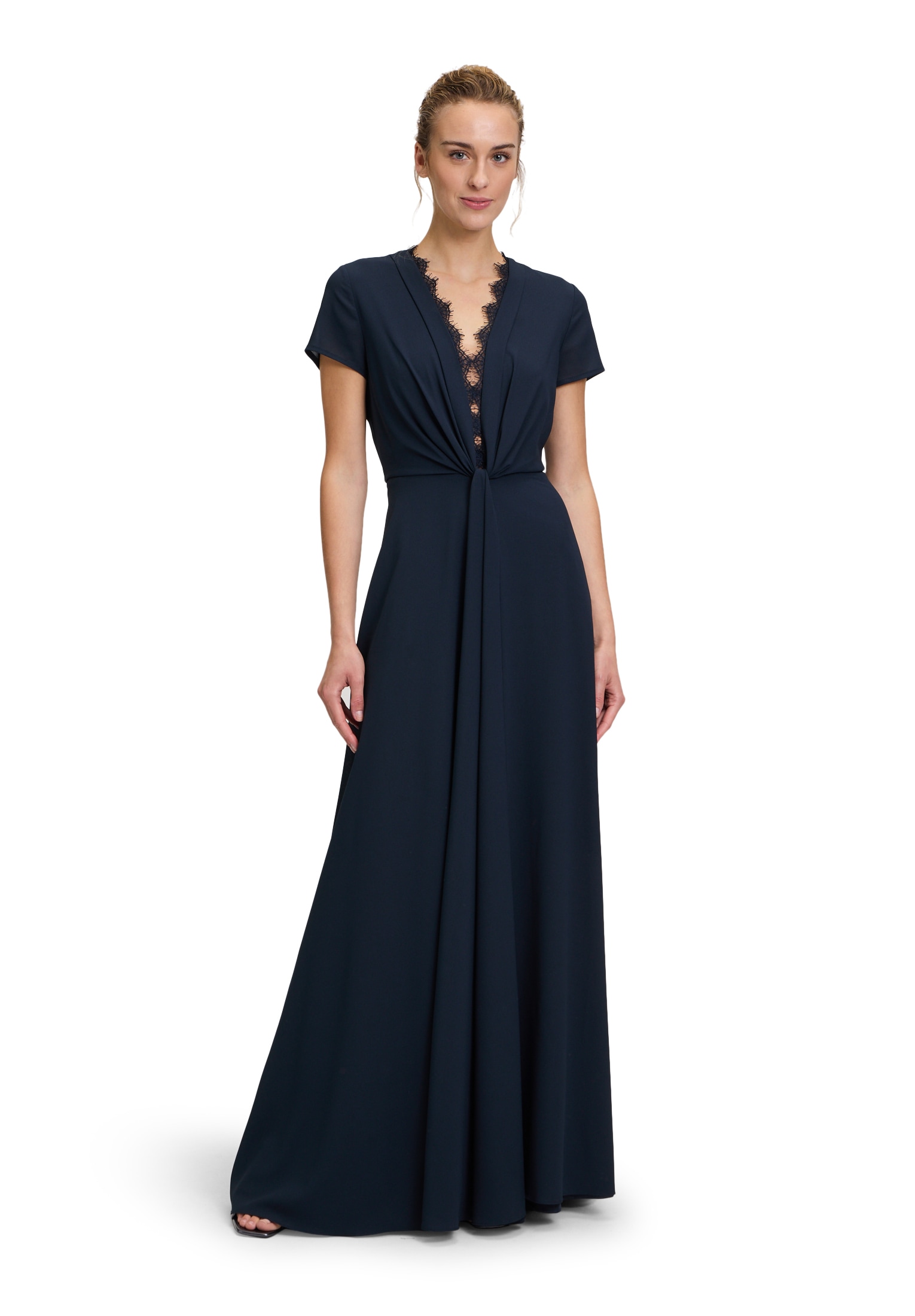 Vera Mont Abendkleid "Vera Mont Damen Abendkleid mit Spitzeneinsatz", Raffu günstig online kaufen