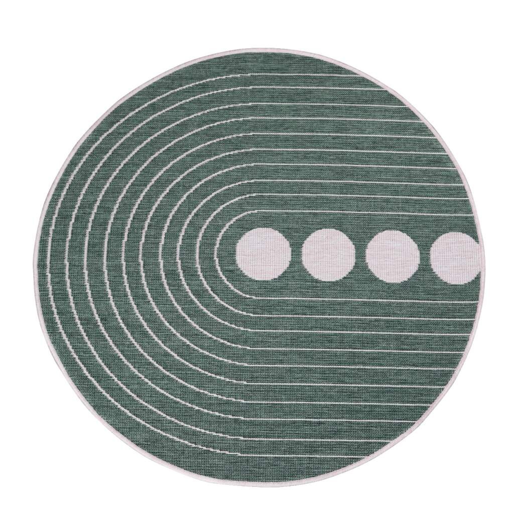 Carpet City Outdoorteppich »DUO RUG 5739«, rund, 5 mm Höhe, Wendeteppich Wetterfest In- & Outdoor, Balkon, Terrasse, Wohnzimmer