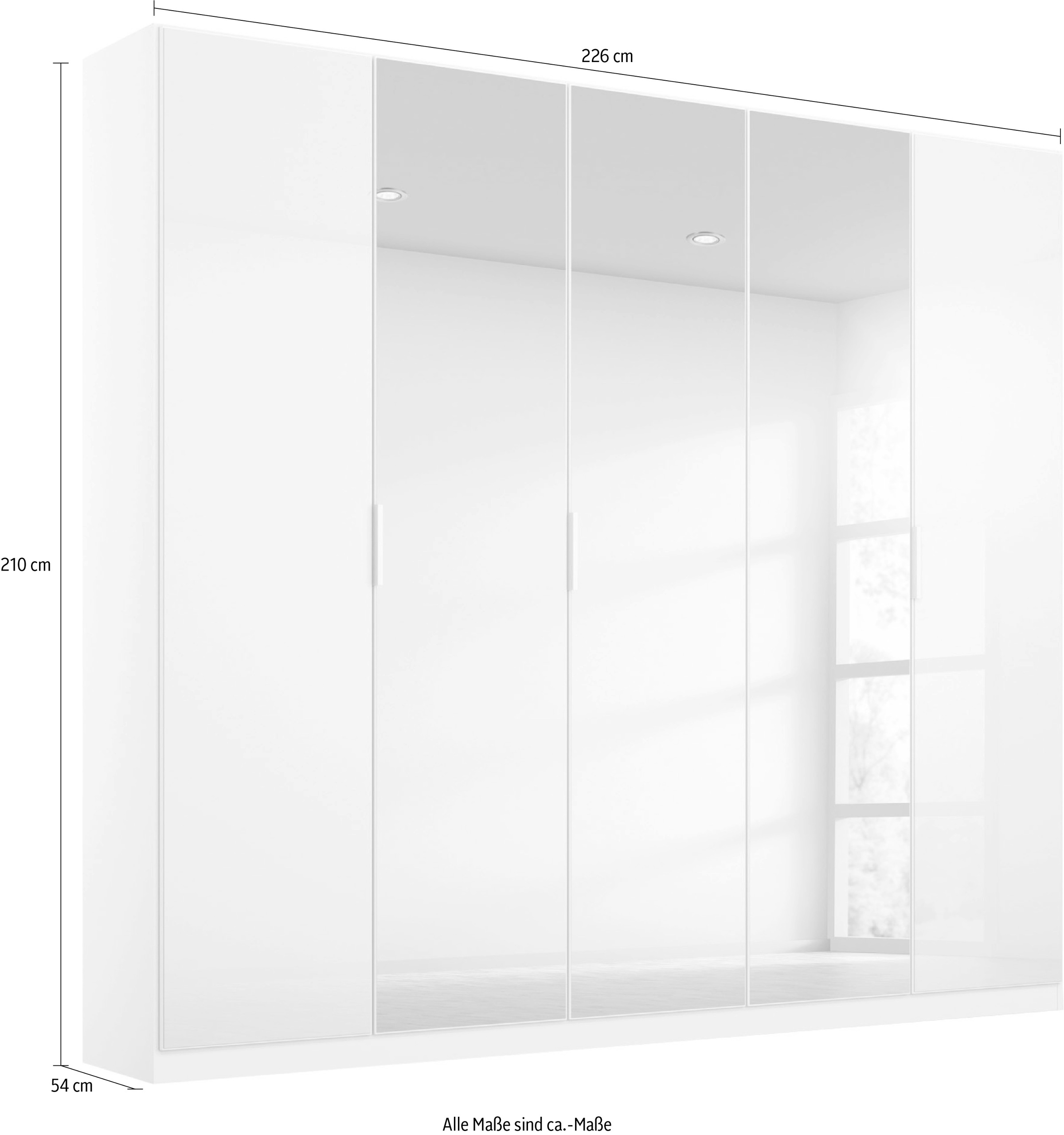 rauch Drehtürenschrank BAUR Glasfront | extra inkl. mit »Koluna«, 2 Innenschubladen Böden sowie Spiegel