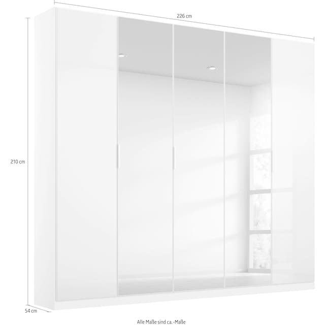 rauch Drehtürenschrank »Koluna«, Glasfront mit Spiegel, inkl. 2  Innenschubladen sowie extra Böden | BAUR