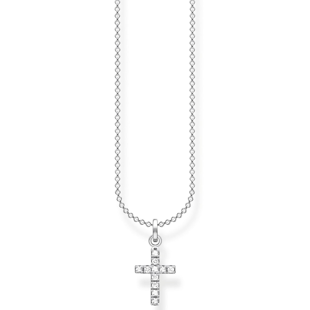 THOMAS SABO Kette mit Anhänger »Kreuz pavé, KE2069-051-14-L45V«