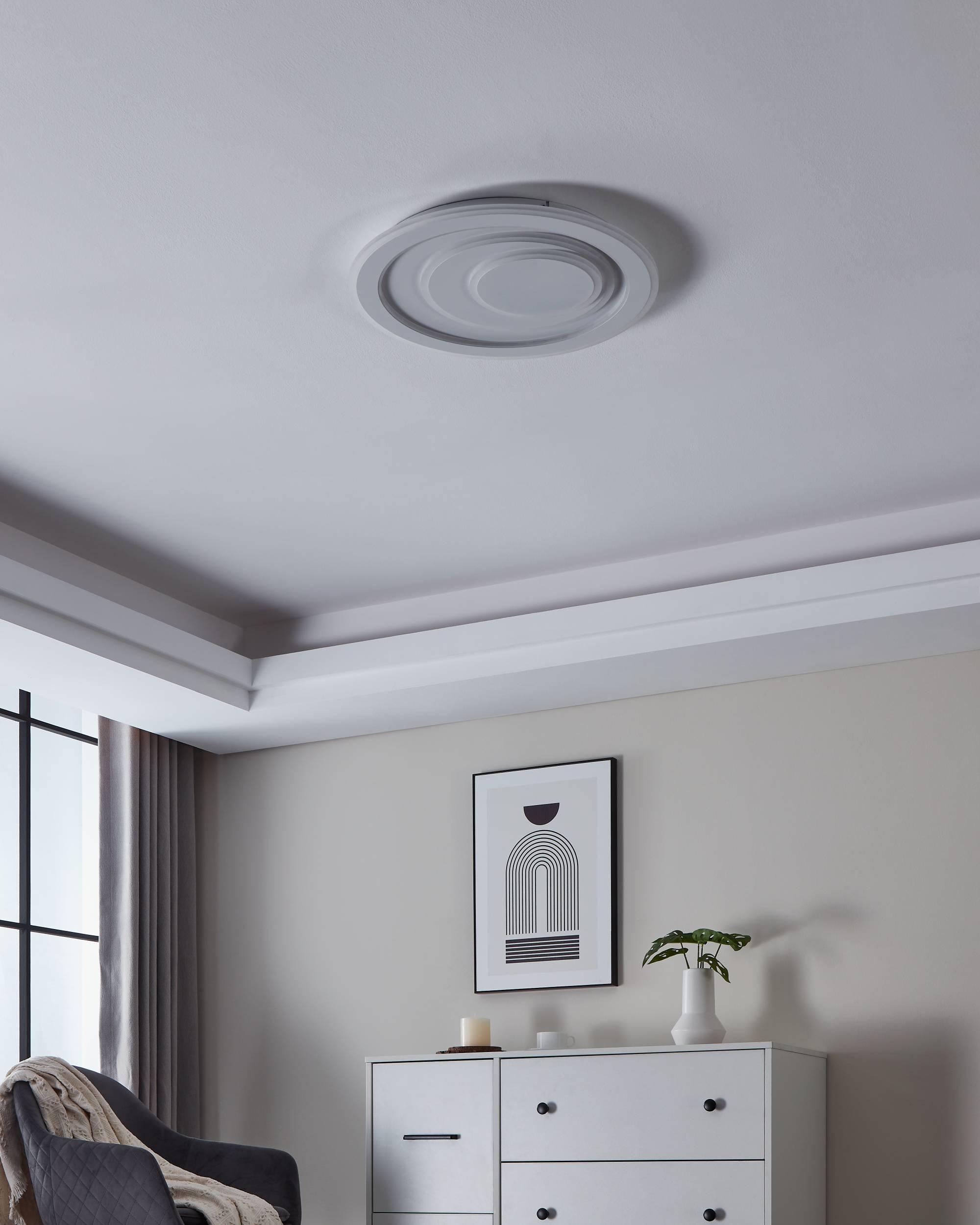 EGLO Deckenleuchte »Palagiano 1 Deckenlampe, Flurlampe aus Metall und Kunststoff, Lampe« LED-Modul 1 Stk. Neutralweiß Wand-/Deckenleuchte - H5 x Ø48 cm - weiß - 21W inkl.