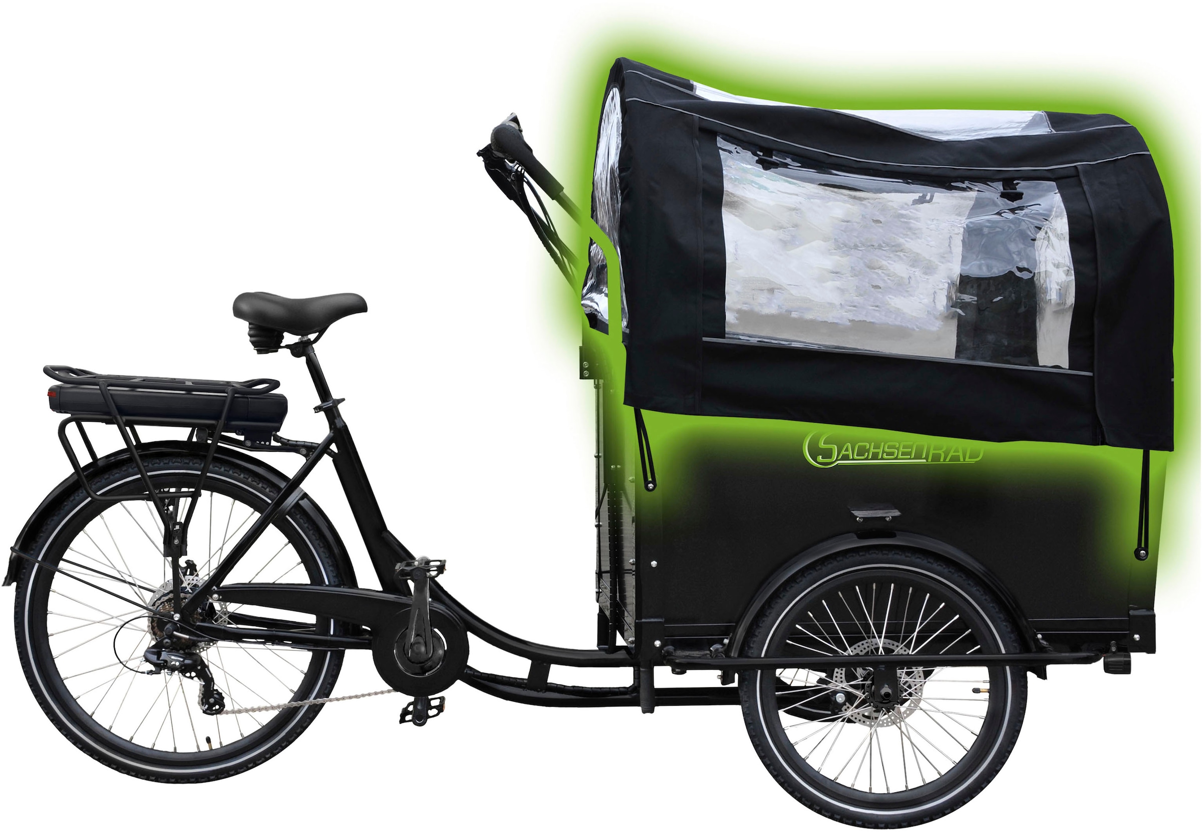 SachsenRad E-Bike, 7 Gang, Shimano, Shimano 7-Gang-Kettenschaltung, Heckmotor 250 W