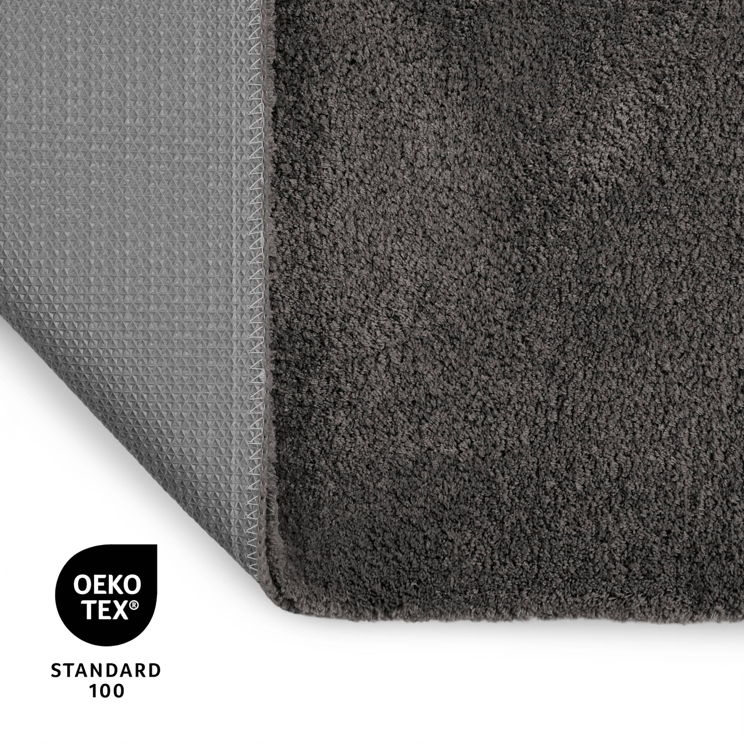 my home Badematte »Neele«, rutschhemmend beschichtet, schnell trocknend, Badteppich, getuftet, modern, Uni, antirutsch, flauschig, hochflor