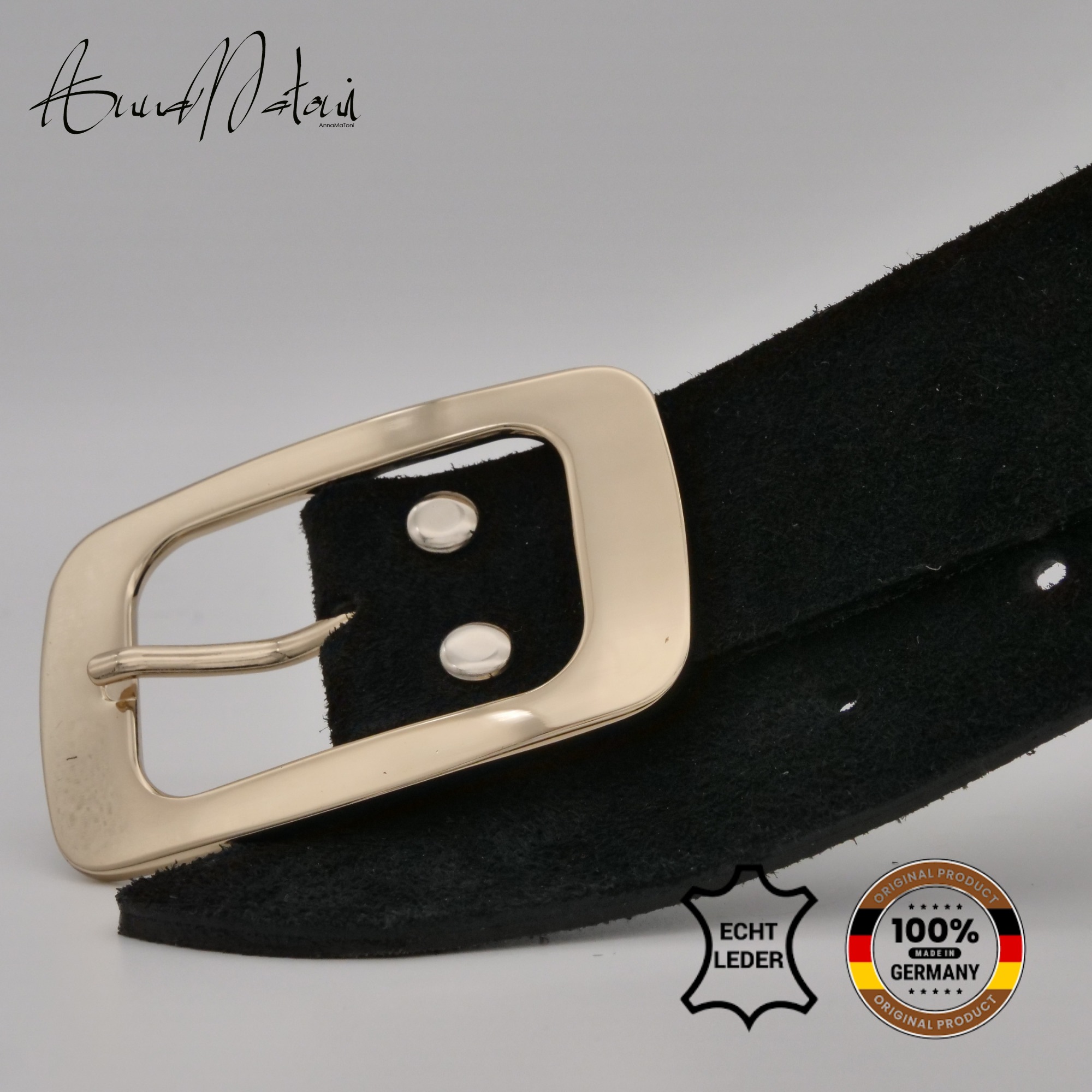 AnnaMatoni Ledergürtel »AnnaMatoni Damen Ledergürtel in hochwertigem Velour Leder 3,5cm«