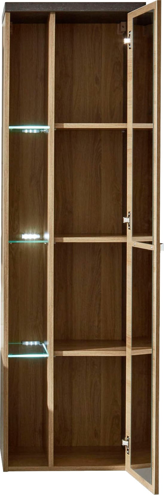 welltime Hochschrank »Bilbao« Hänge-Badschrank mit innen verspiegelter Tür und 3 Glasböden