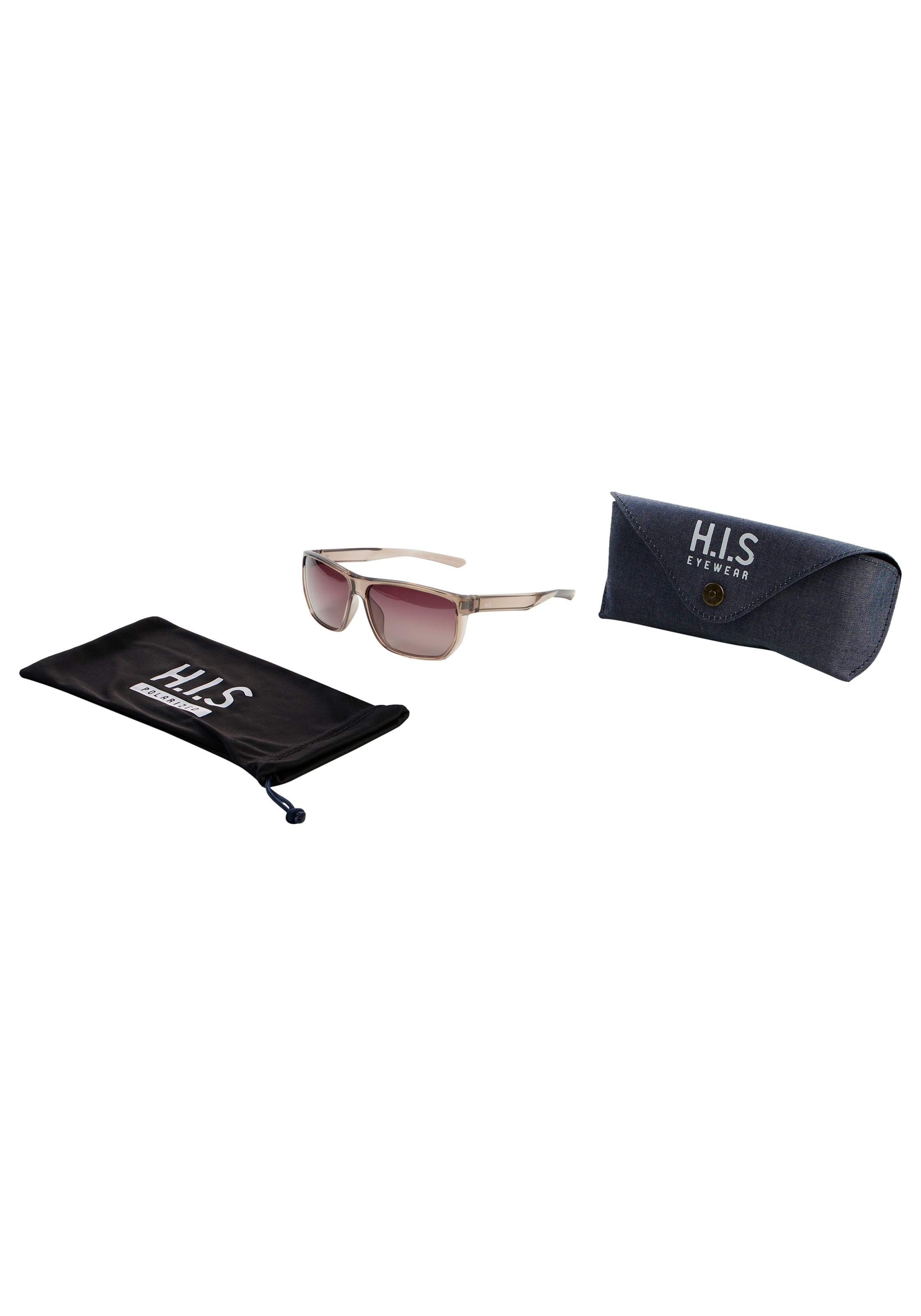 Sonnenbrille H.I.S, hellbraun transparent, transparent, Sonnenbrillen Sonnenbrille, sportlich-modischer Stil