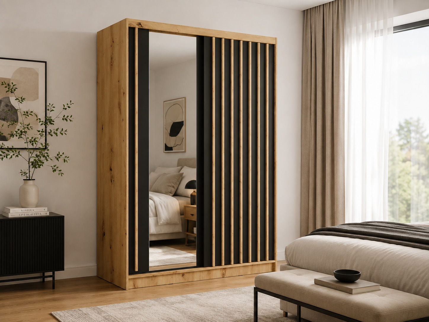 Home affaire "VILLEFRANCHE modern mit viel Stauraum, Fächer & Kleiderstange, Spiegel" Garderobe in 3 Breiten (155, 205, 248 cm), erhältlich in 3 Farben