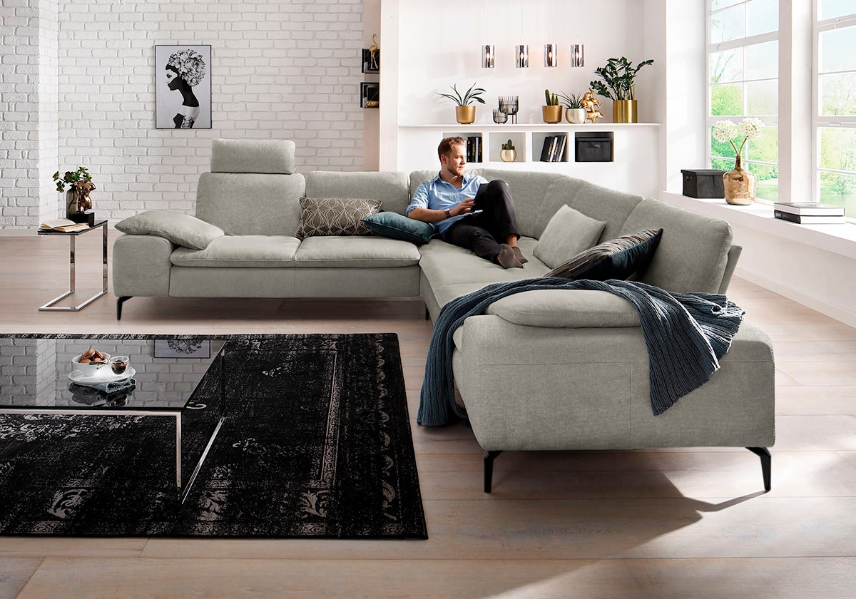 Ecksofa »valentinoo«, (Set), mit Sitztiefenverstellung, Breite 318 cm