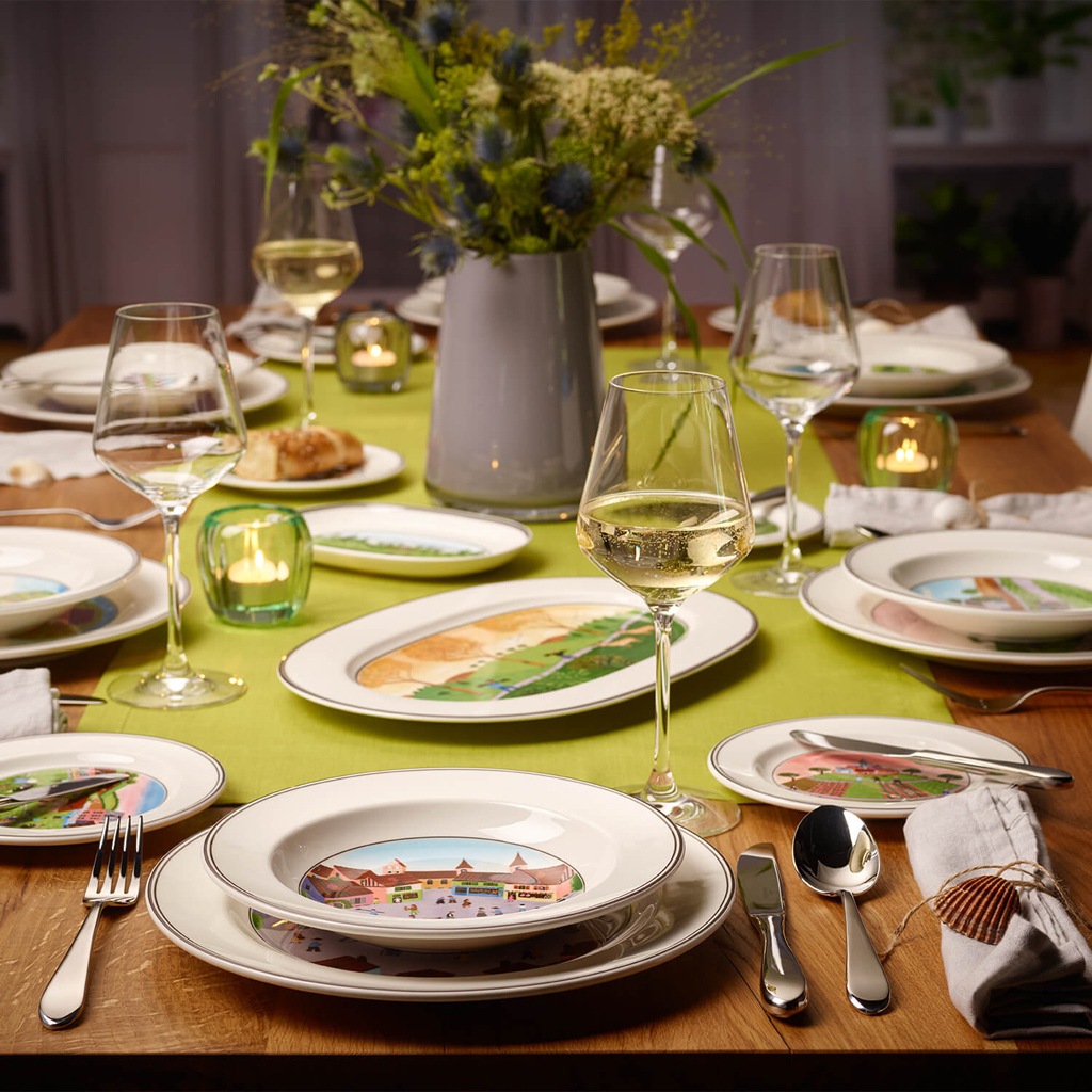 Villeroy & Boch Suppenteller »Suppenteller Dorf Design Naif ø 21 cm bunt«