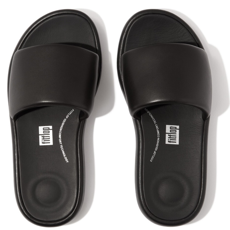 Fitflop Pantolette »IQUSHION D-LUXE PADDED LEATHER SLIDES«, Sommerschuh, Schlappen mit breiter Bandage