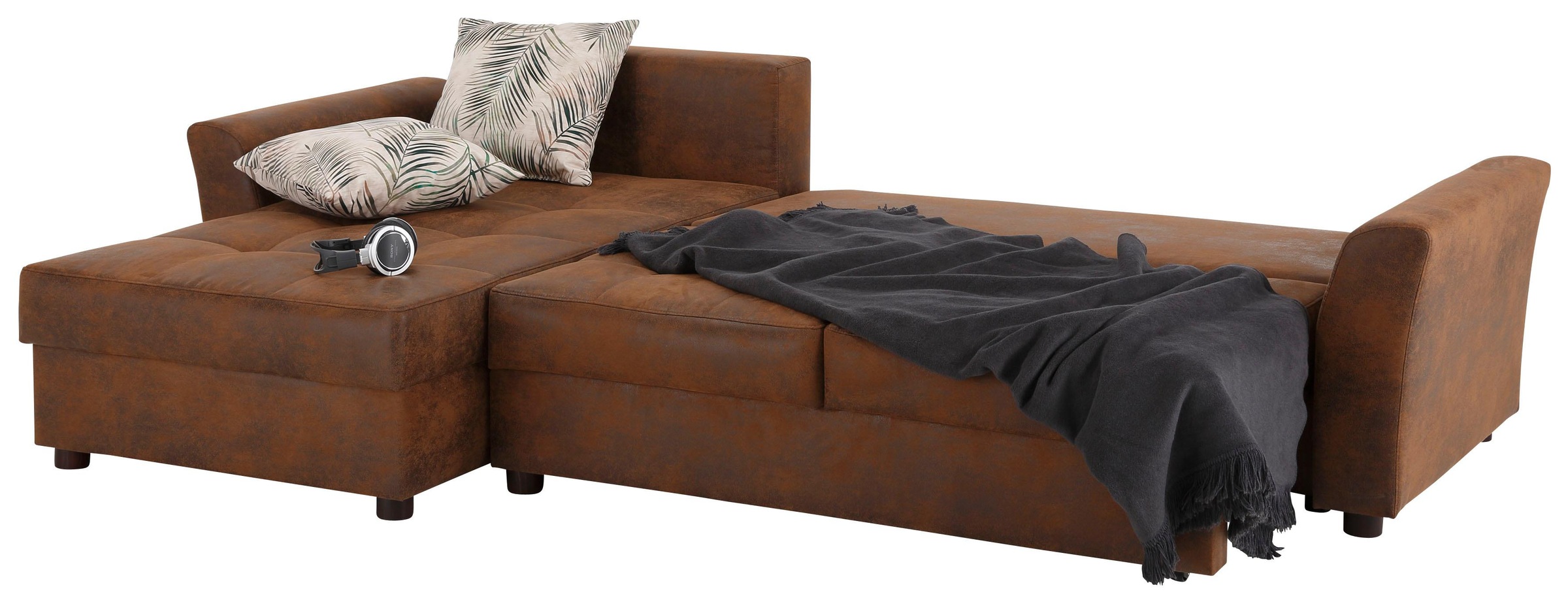Home affaire Ecksofa »Torben L-Form«, inkl. Bettfunktion und Bettkasten, mit Federkern