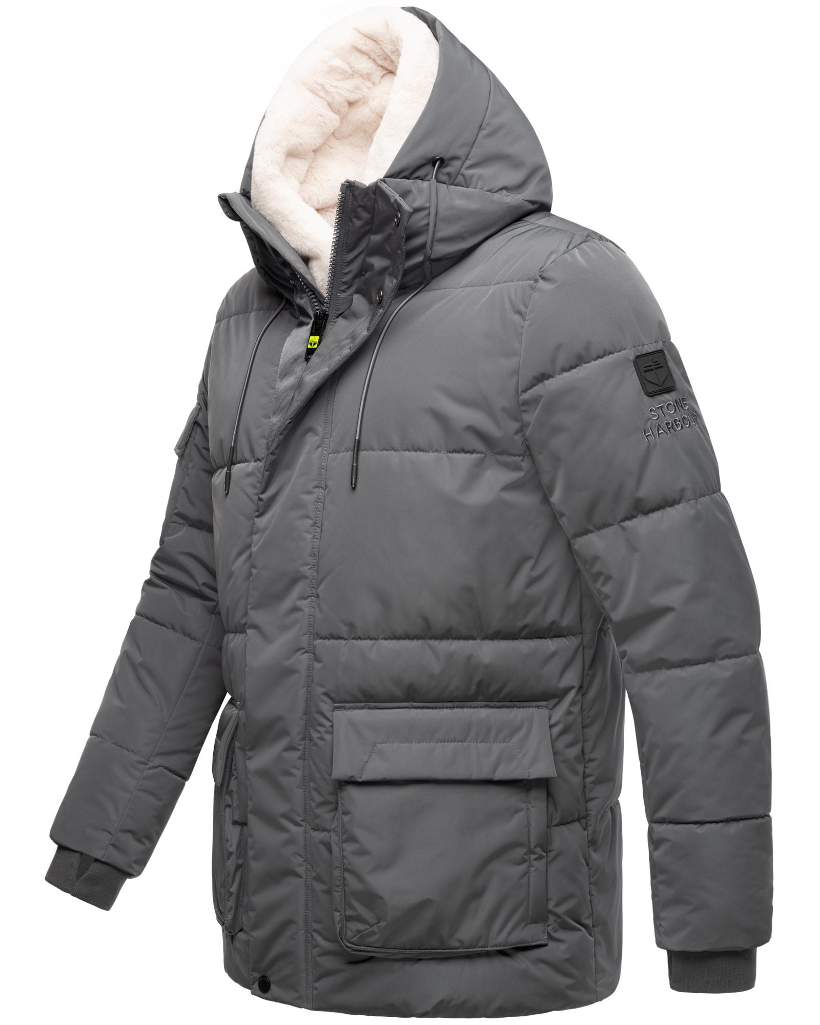 Stone Harbour Winterjacke »Lauroo XX«, mit Kapuze, urbane Herren Steppjacke mit kuscheligem Teddyfleece