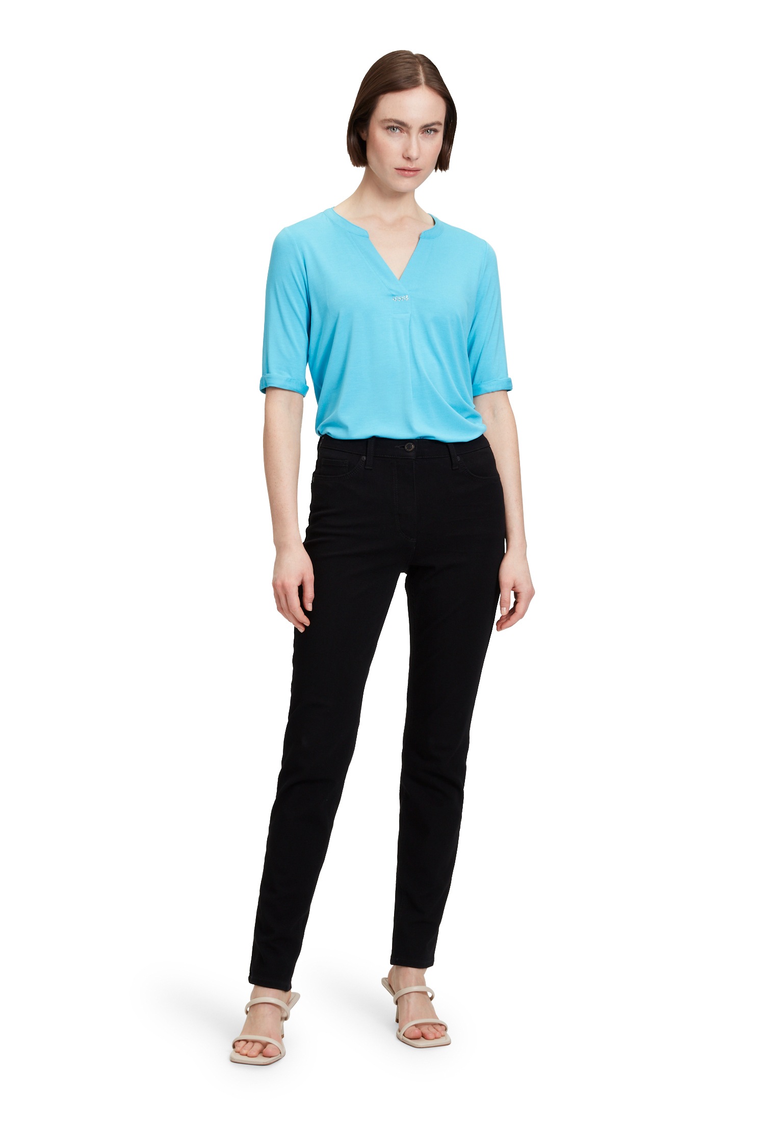 Betty Barclay Kurzarmshirt »Betty Barclay Blusenshirt mit Kragen«, (1 tlg.), Hotfix