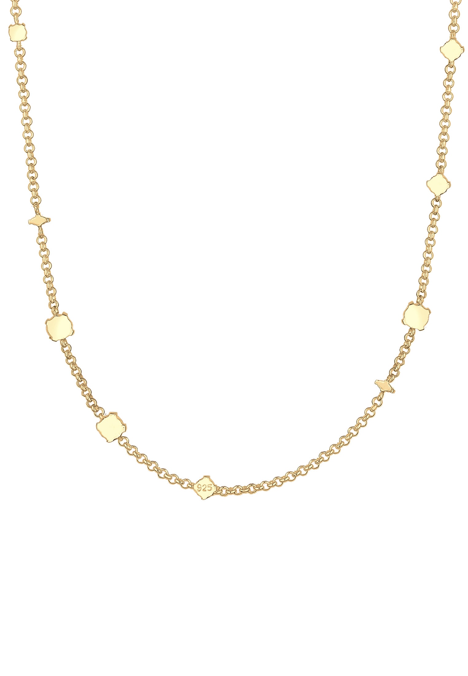 Elli Premium Collierkettchen »Synthetischer Opal Weiß 925 Sterling Silber vergoldet«