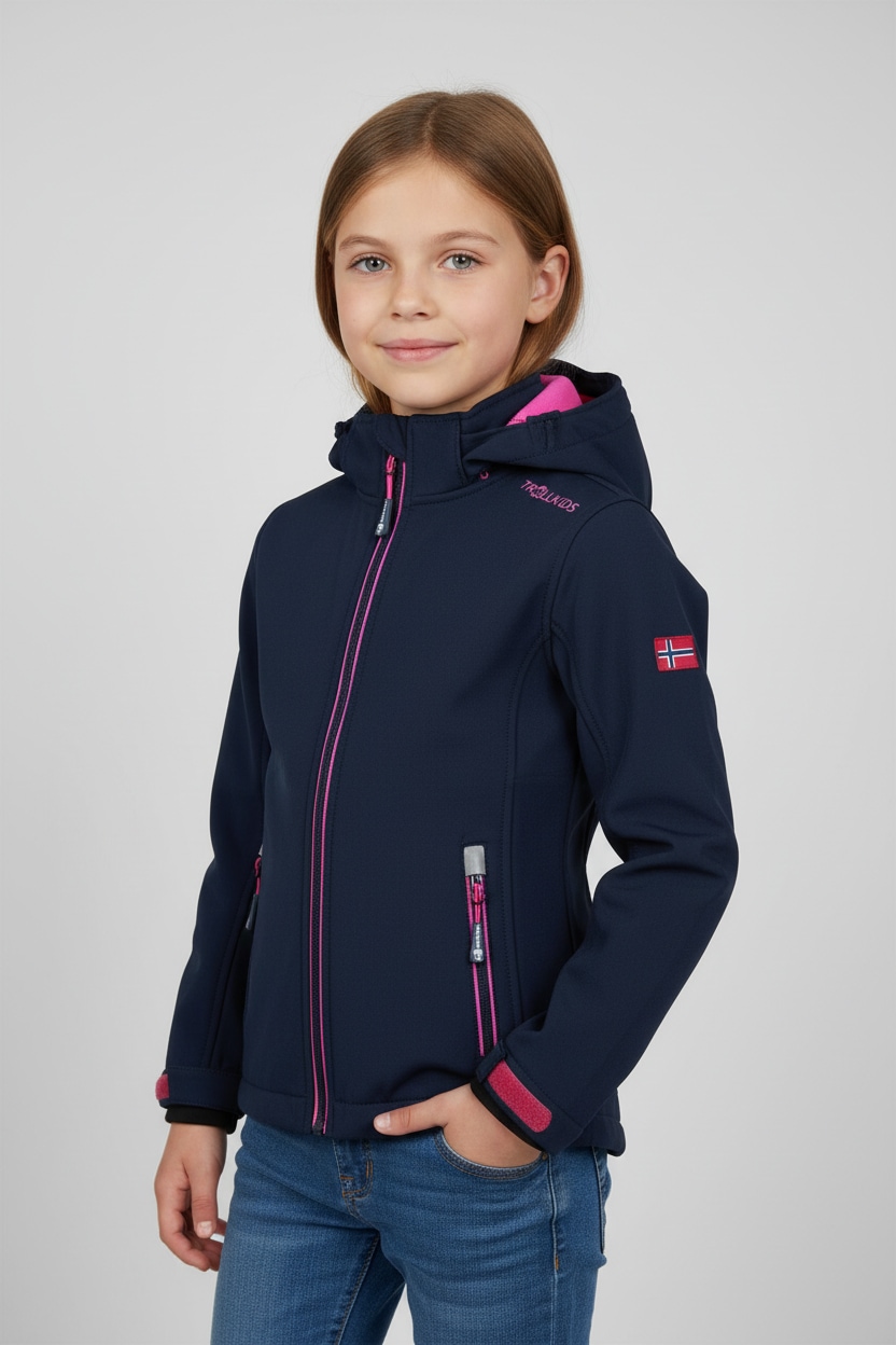 TROLLKIDS Kinder Softshelljacke "GIRLS TROLLFJORD JACKET", bunt, Gr. 152, Obermaterial: 94% Polyester, 6% Elasthan, Jacken, für Kinder und