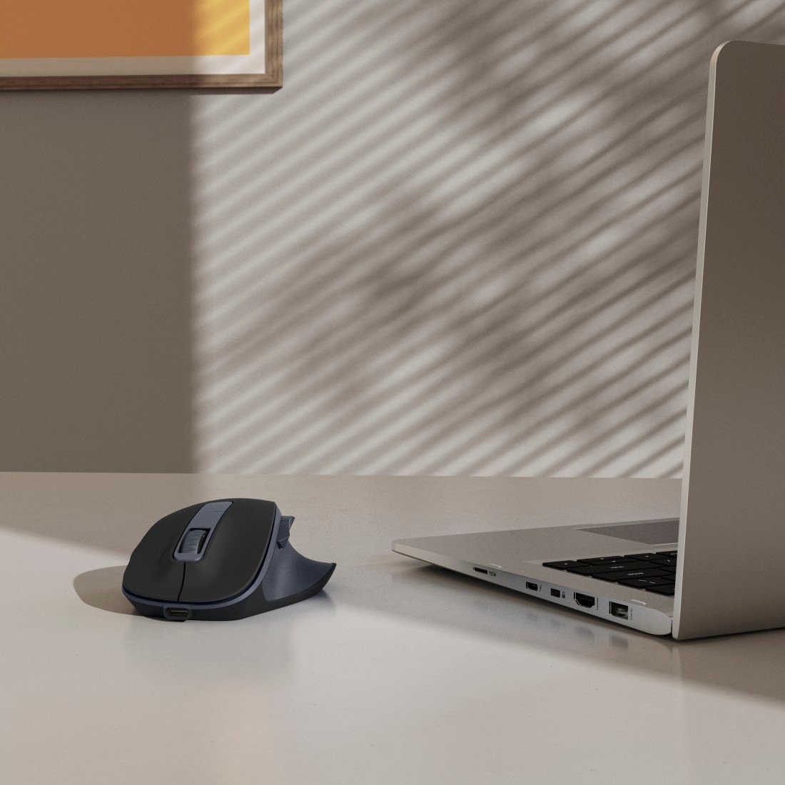Hama Maus »Funkmaus WM-500 ergonomisch 6 Tasten« Funk Ergonomisch, leise Klicks, Akku, Assist-Taste, DPI-Schalter