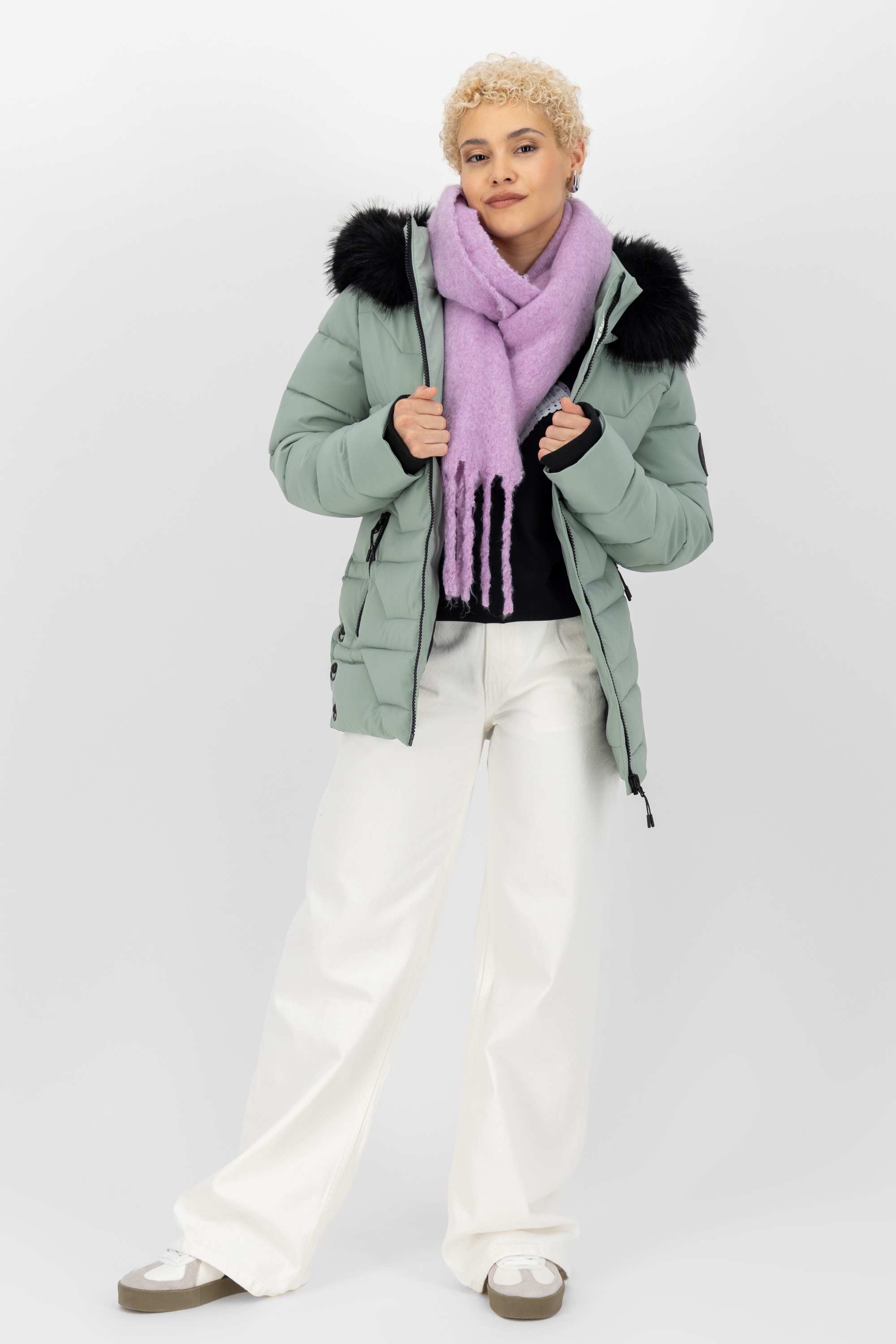 Alife & Kickin Winterjacke »Damen ZophiaAK A«, leicht taillierter Passform, Kapuze und Kunstfell sind abnehmbar