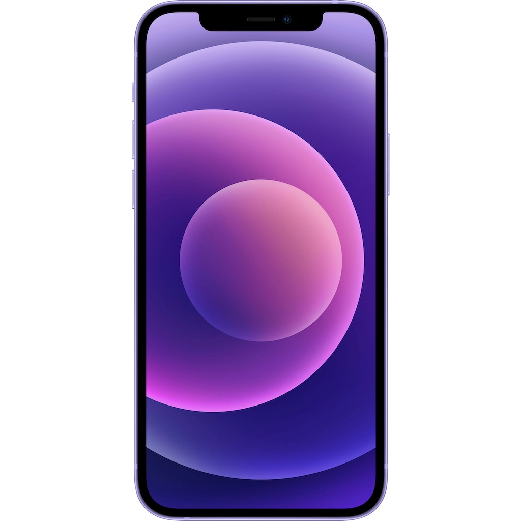 Apple Smartphone »iPhone 12 64GB«, purple, 15,5 cm/6,1 Zoll, 64 GB Speicherplatz, 12 MP Kamera, ohne Strom Adapter und Kopfhörer, kompatibel mit AirPods, Earpods