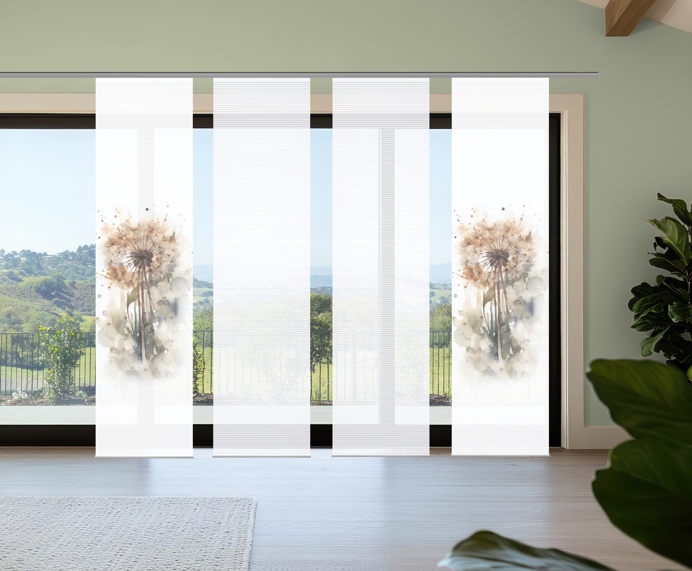 HOME in green Schiebegardine "AMARANDE" Paneelwagen 4 Stk. tlg. Bambusoptik günstig online kaufen