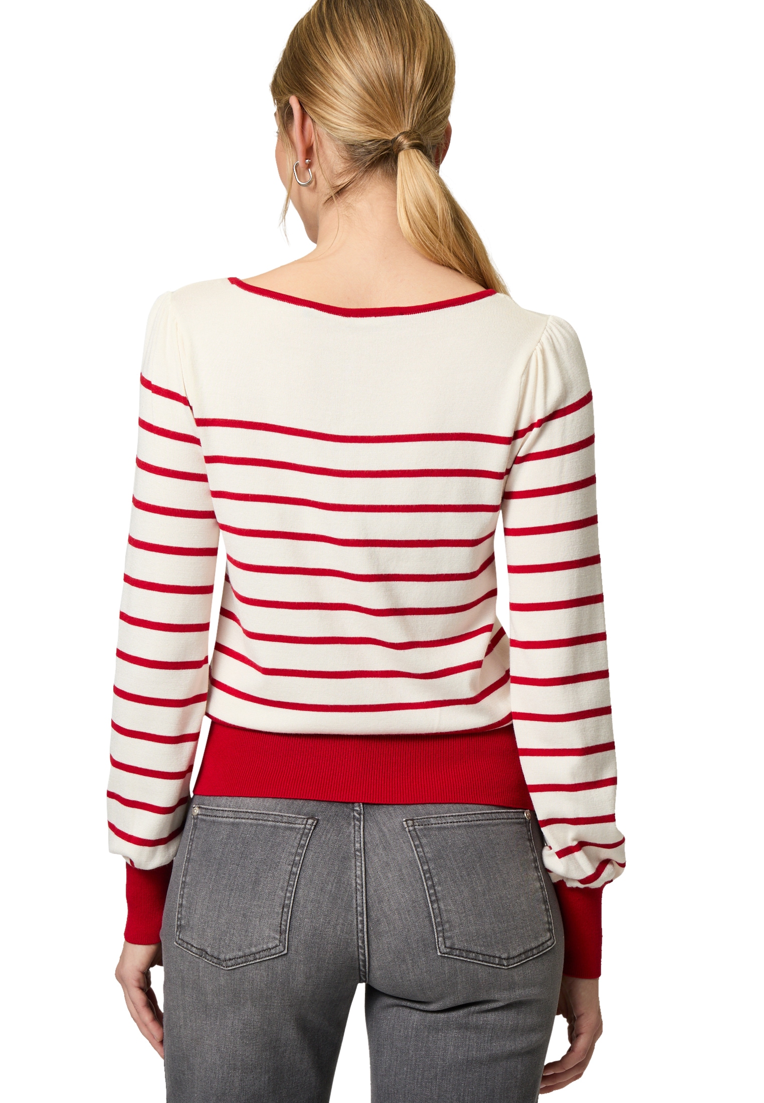 Zero Strickpullover »zero Pullover mit Streifen«, (1 tlg.), Plain/ohne Details