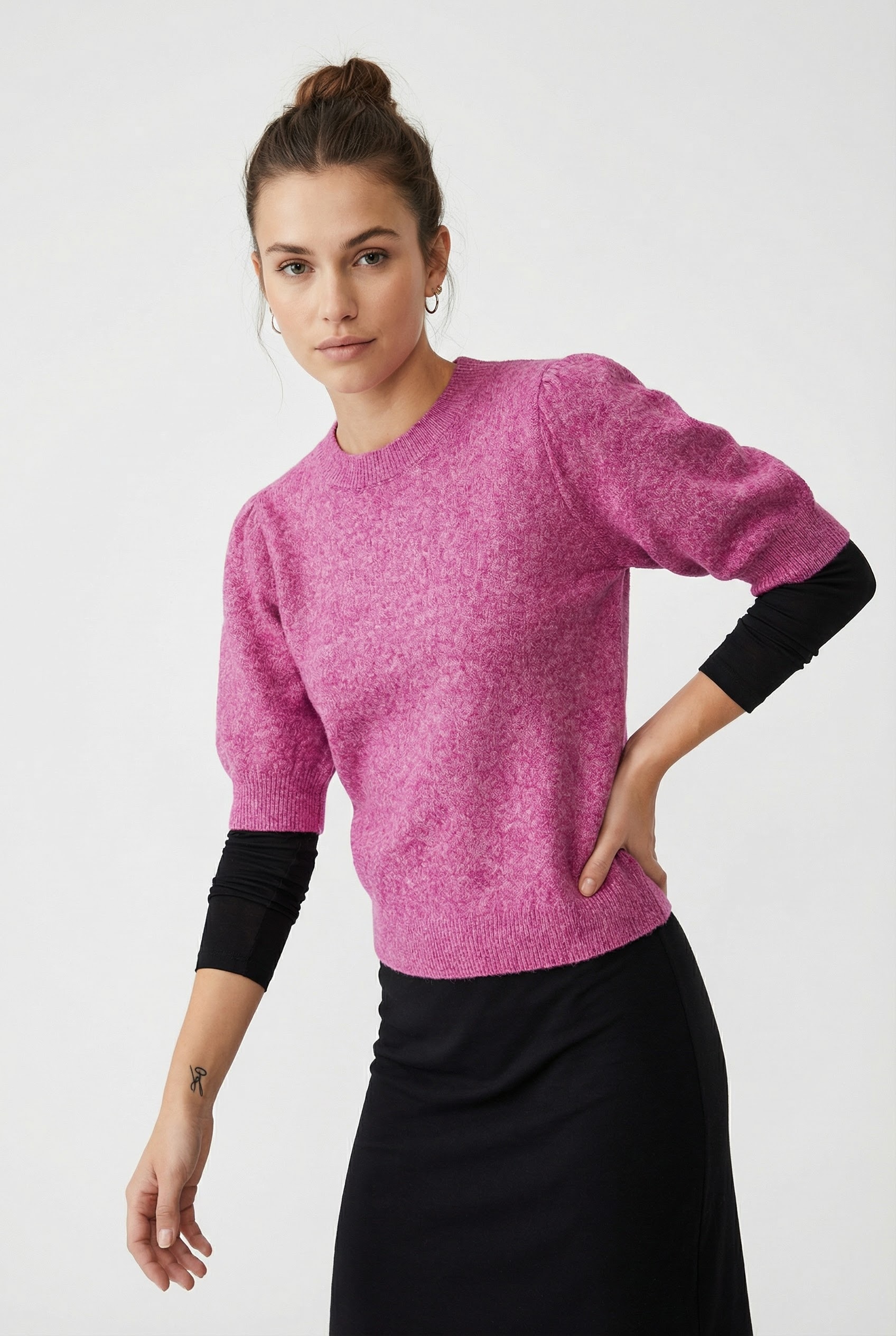 ONLY Strickpullover »ONLRICA LIFE 2/4 PULLOVER KNT NOOS« Materialmix, regular fit