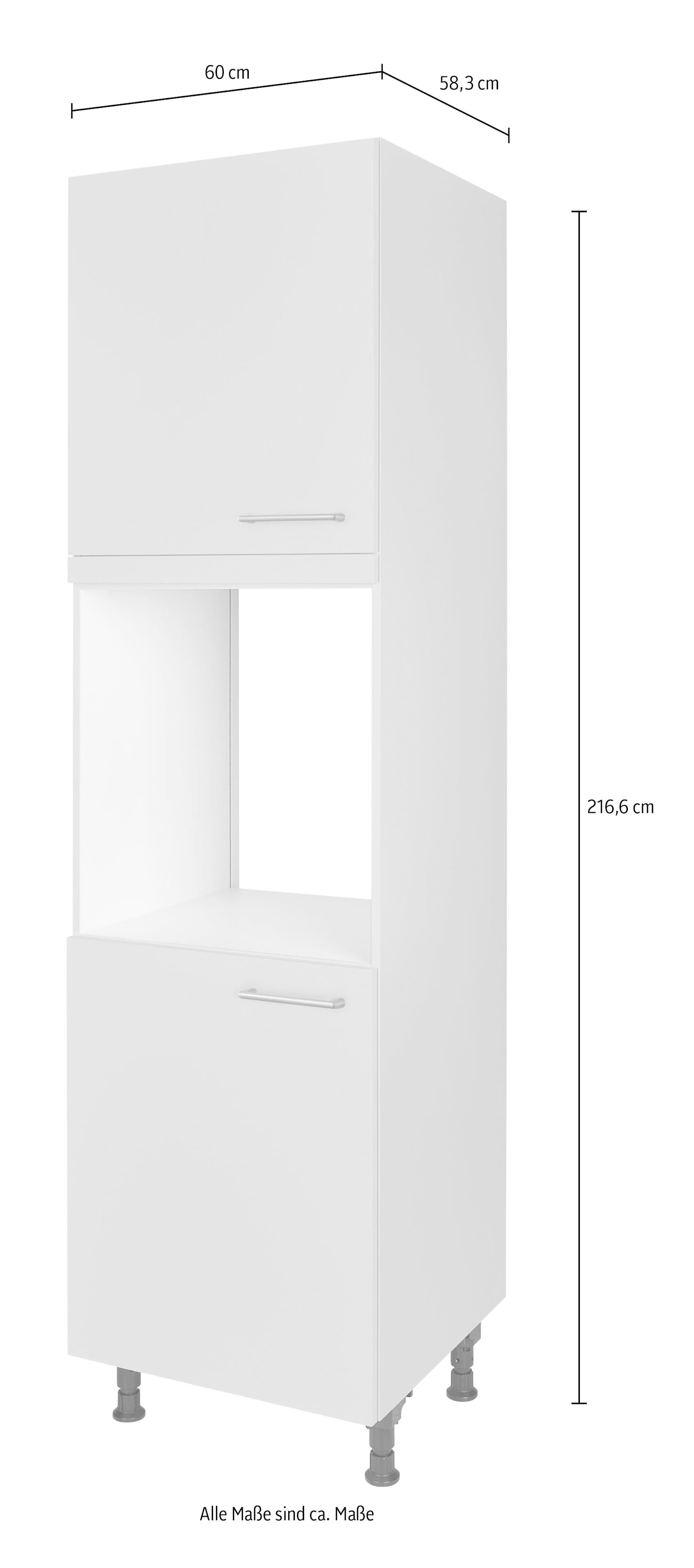 nobilia® Backofenumbauschrank »"Laser", Ausrichtung wählbar, mit zwei zusätzlichen Türen,« vormontiert, Breite/Höhe: 60/167,8 cm